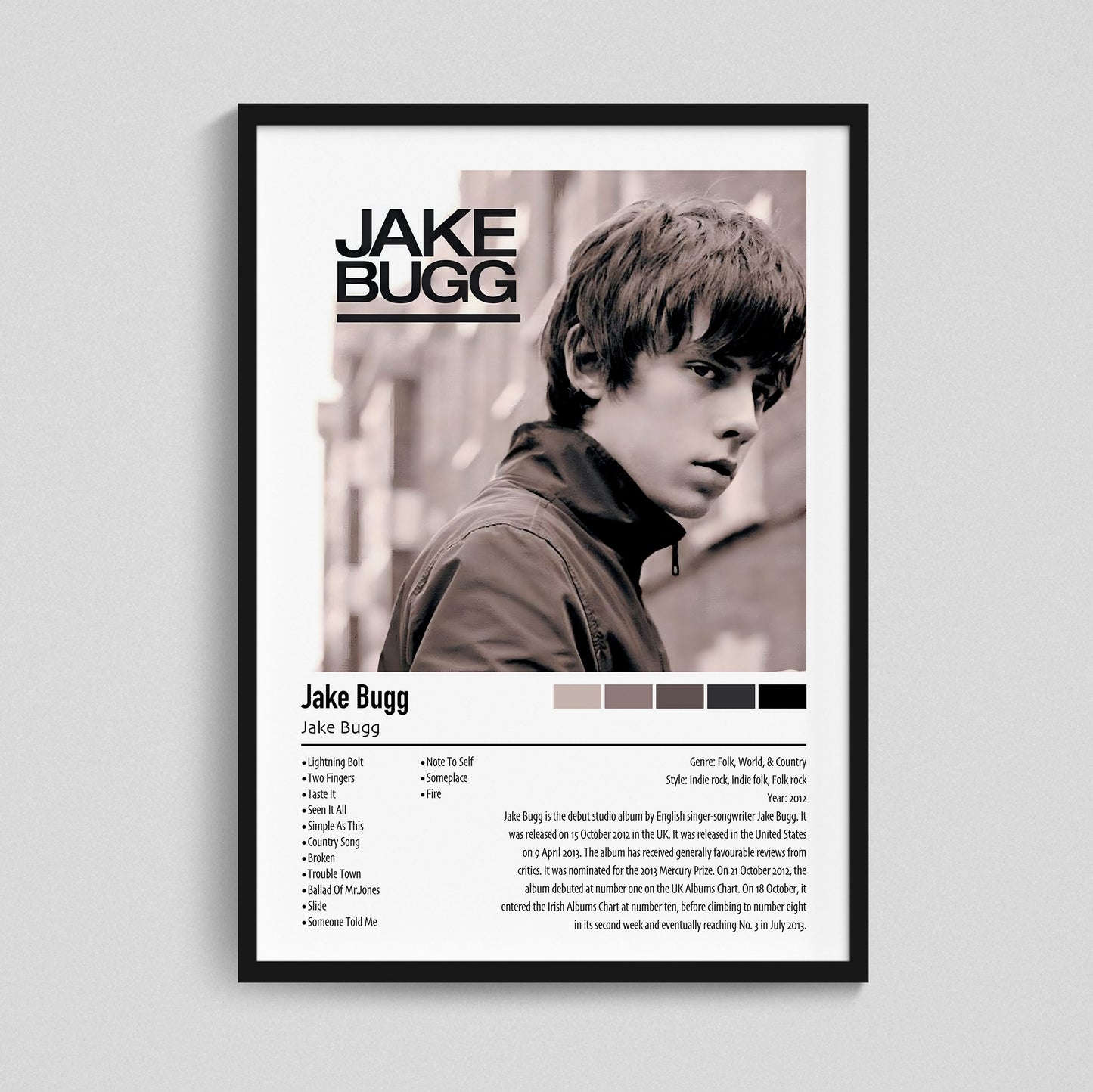 Jake Bugg | Jake Bugg | Custom Album Cover Poster Print