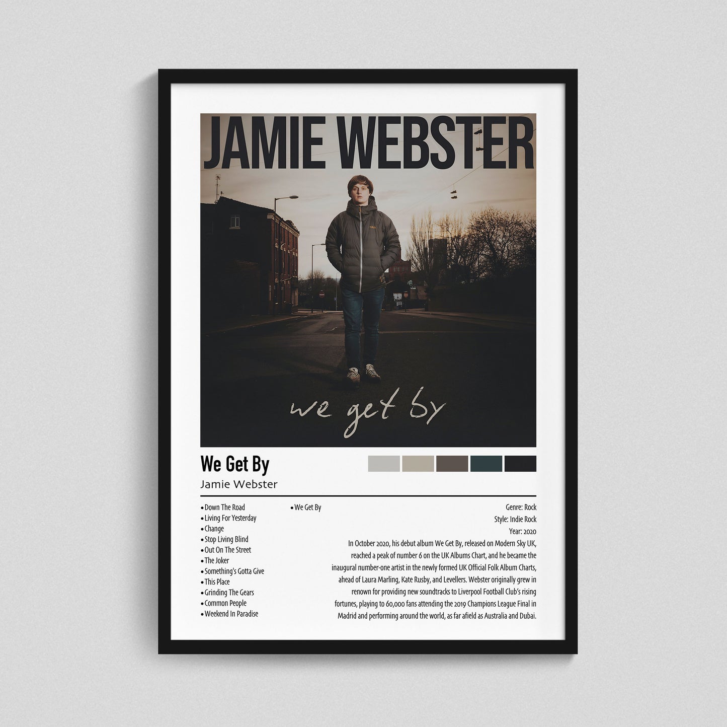 Jamie Webster | We Get By | Custom Album Cover Poster Print