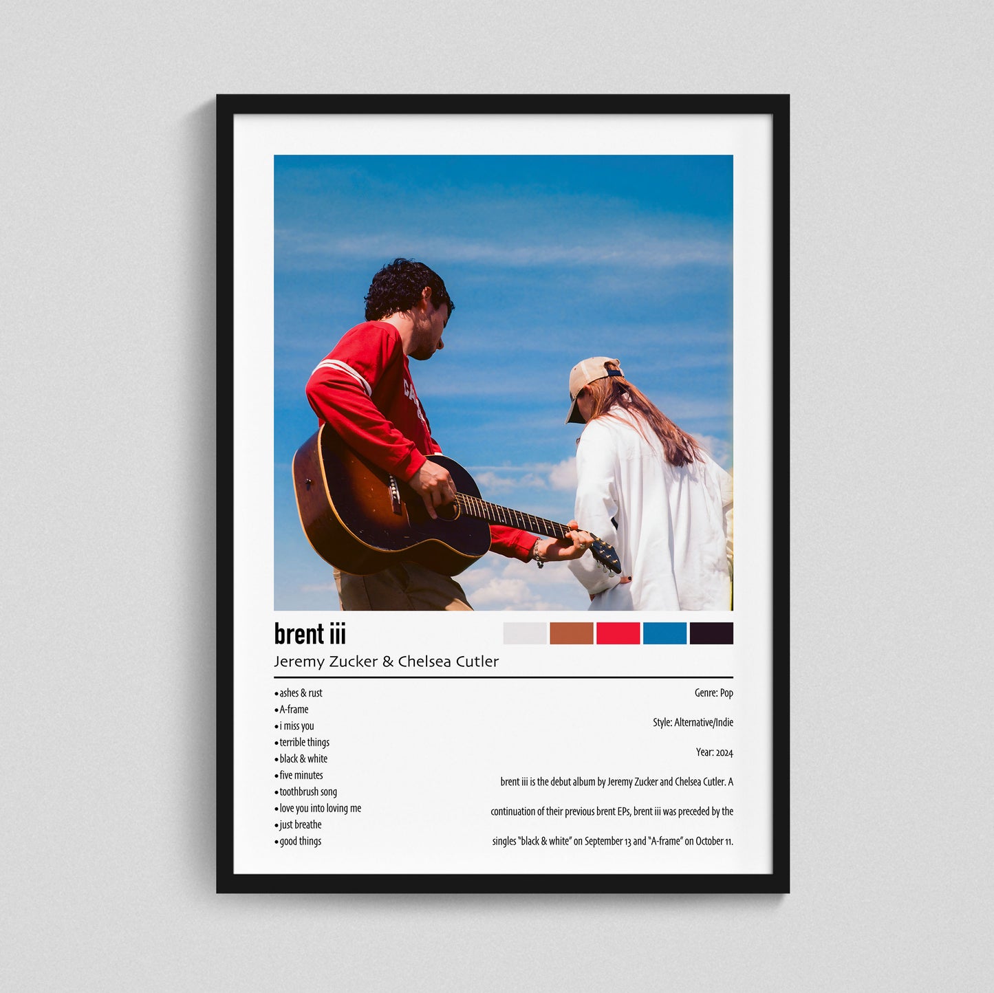 Jeremy Zucker & Chelsea Cutler | brent iii | Custom Album Cover Poster Print