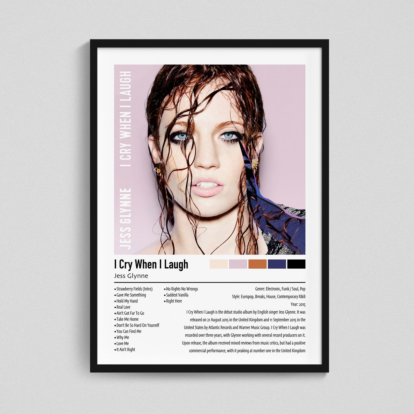Jess Glynne | I Cry When I Laugh | Custom Album Cover Poster Print