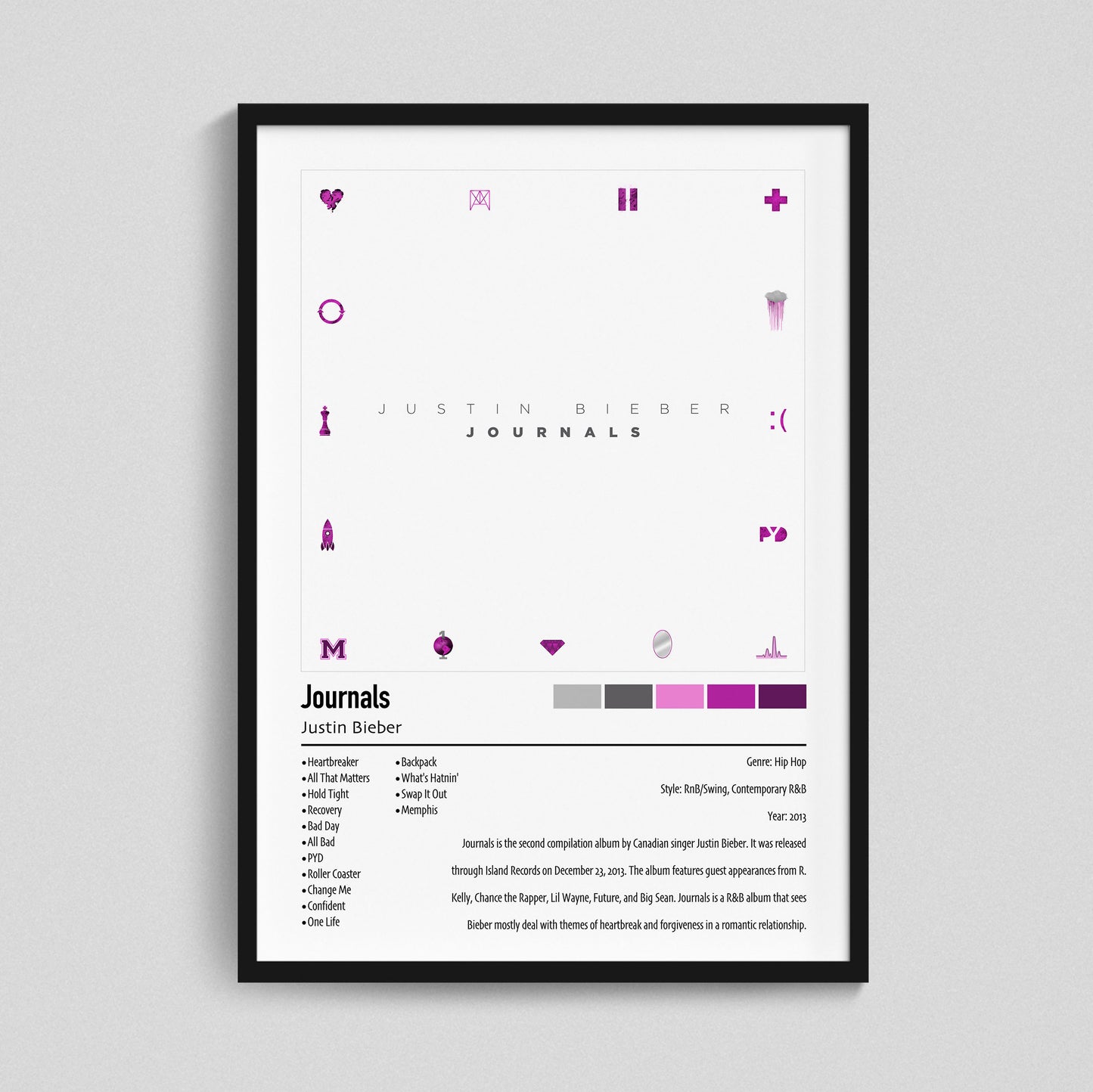 Justin Bieber | Journals | Custom Album Cover Poster Print