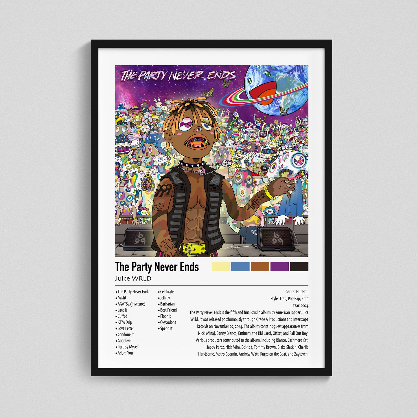 Juice WRLD | The Party Never Ends | Custom Album Cover Poster Print