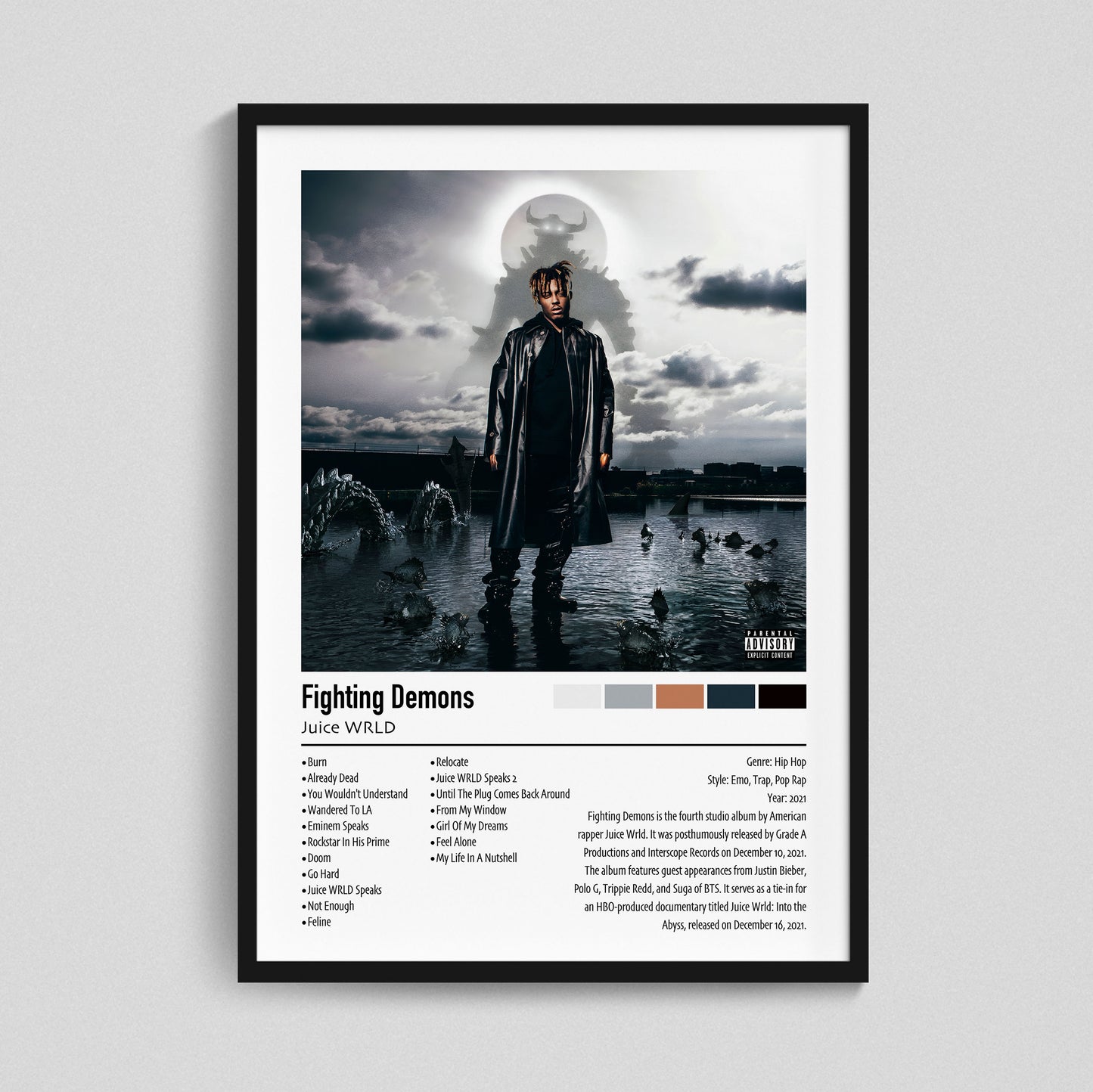Juice WRLD | Fighting Demons | Custom Album Cover Poster Print
