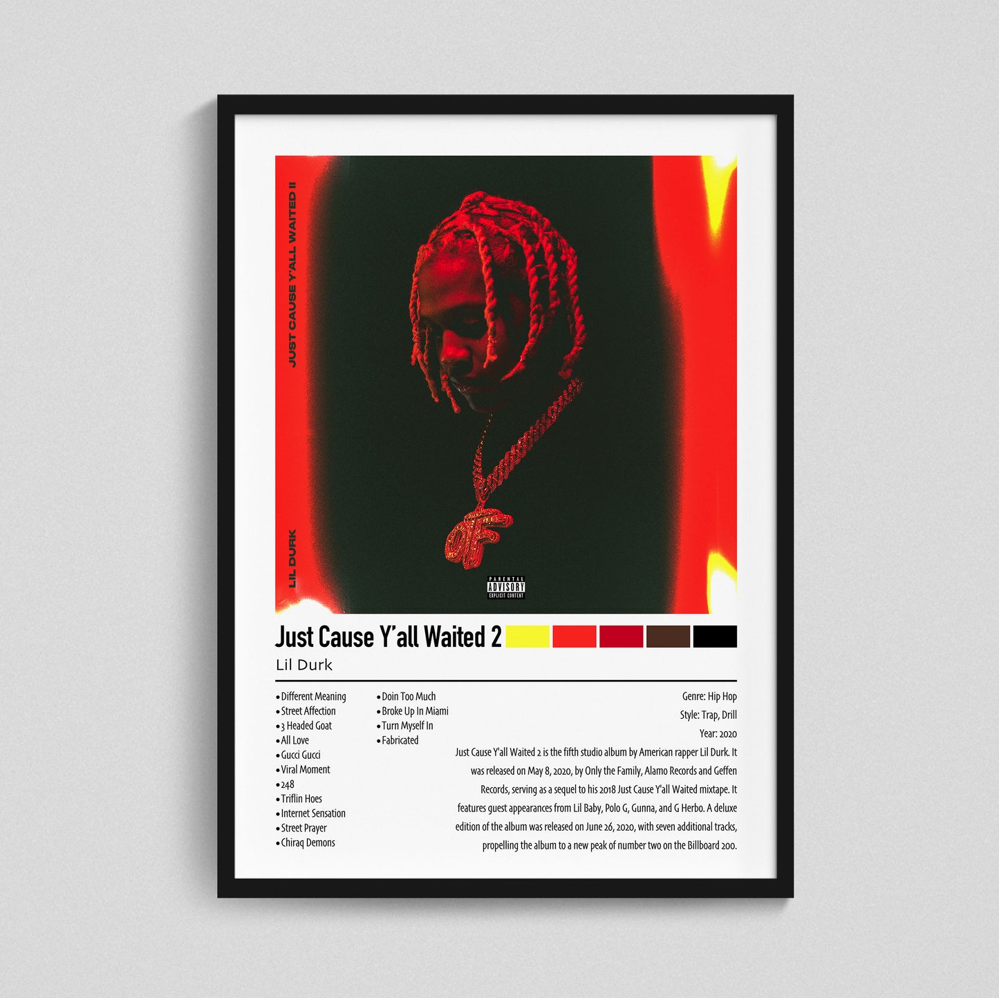 Lil Dirk | Just Cause Y'all Waited 2 | Custom Album Cover Poster Print