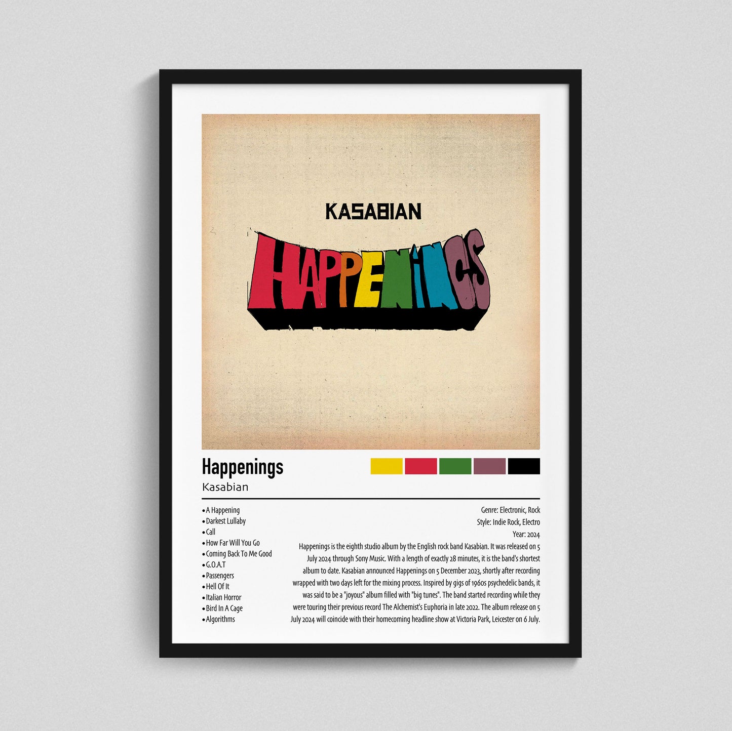 Kasabian | Happenings | Custom Album Cover Poster Print