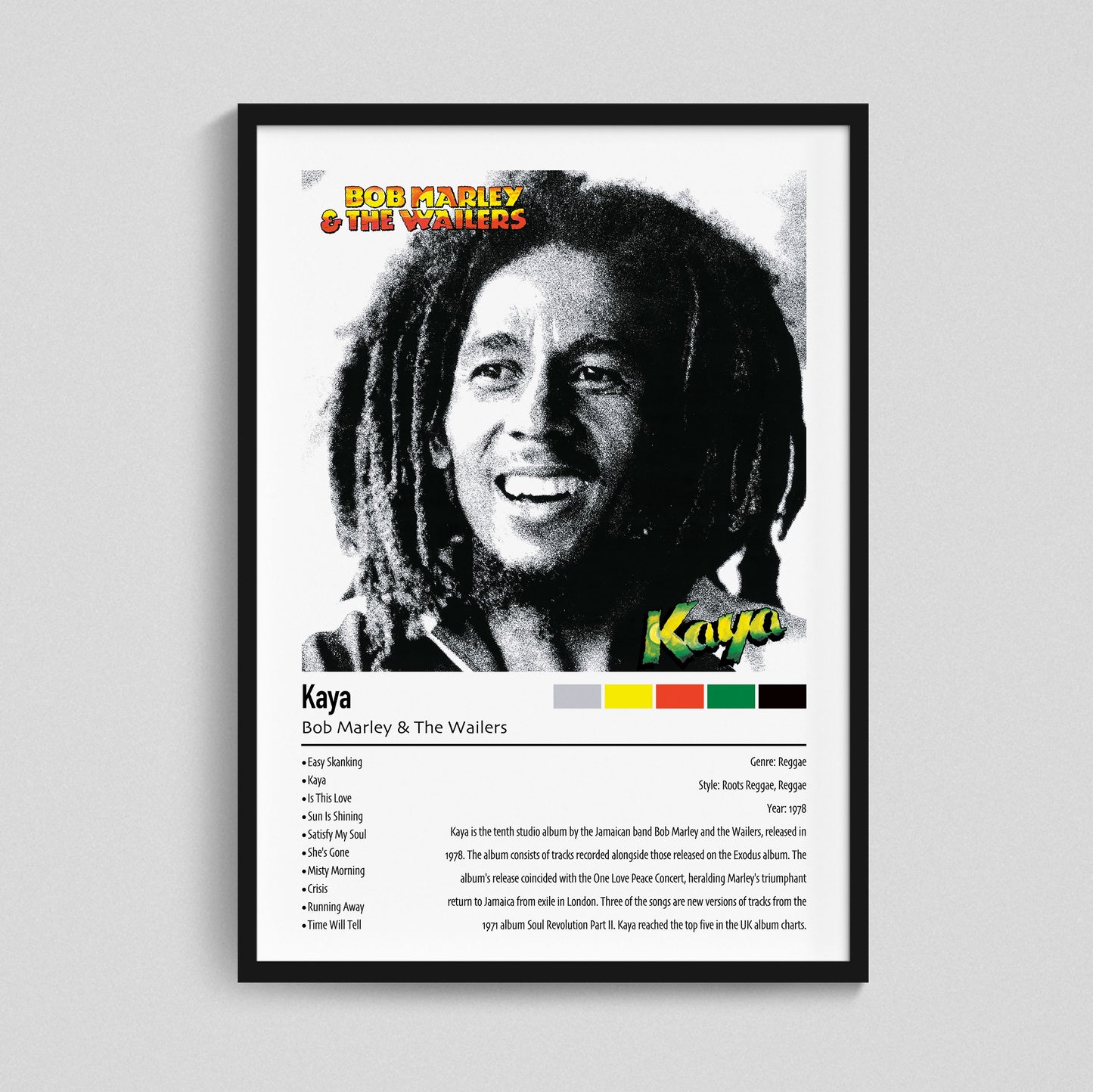 Bob Marley & The Wailers | Kaya | Custom Album Cover Poster Print