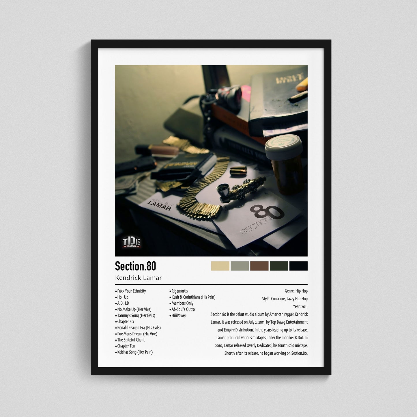 Kendrick Lamar | Section.80 | Custom Album Cover Poster Print