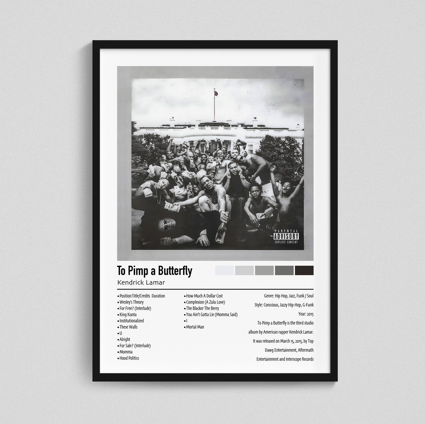 Kendrick Lamar | To Pimp a Butterfly | Custom Album Cover Poster Print
