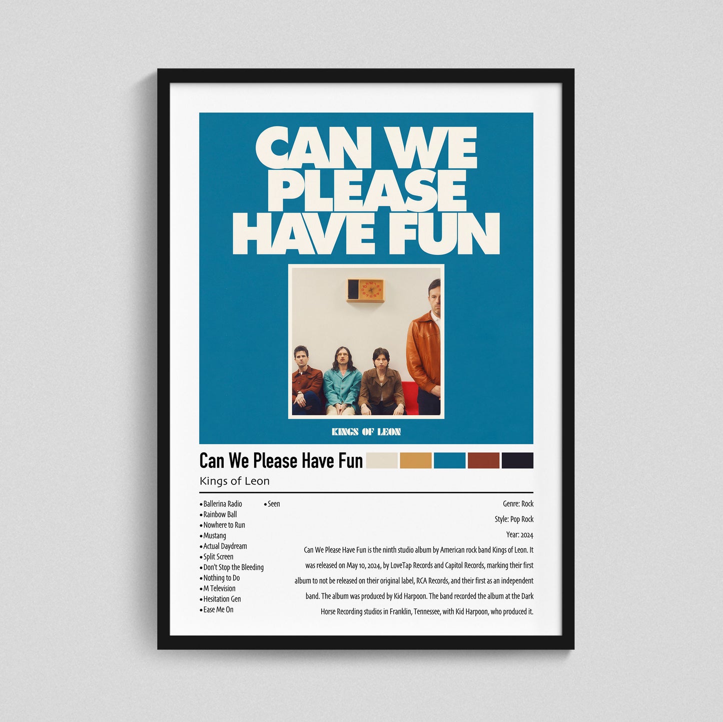 Kings Of Leon | Can We Please Have Fun | Custom Album Cover Poster Print