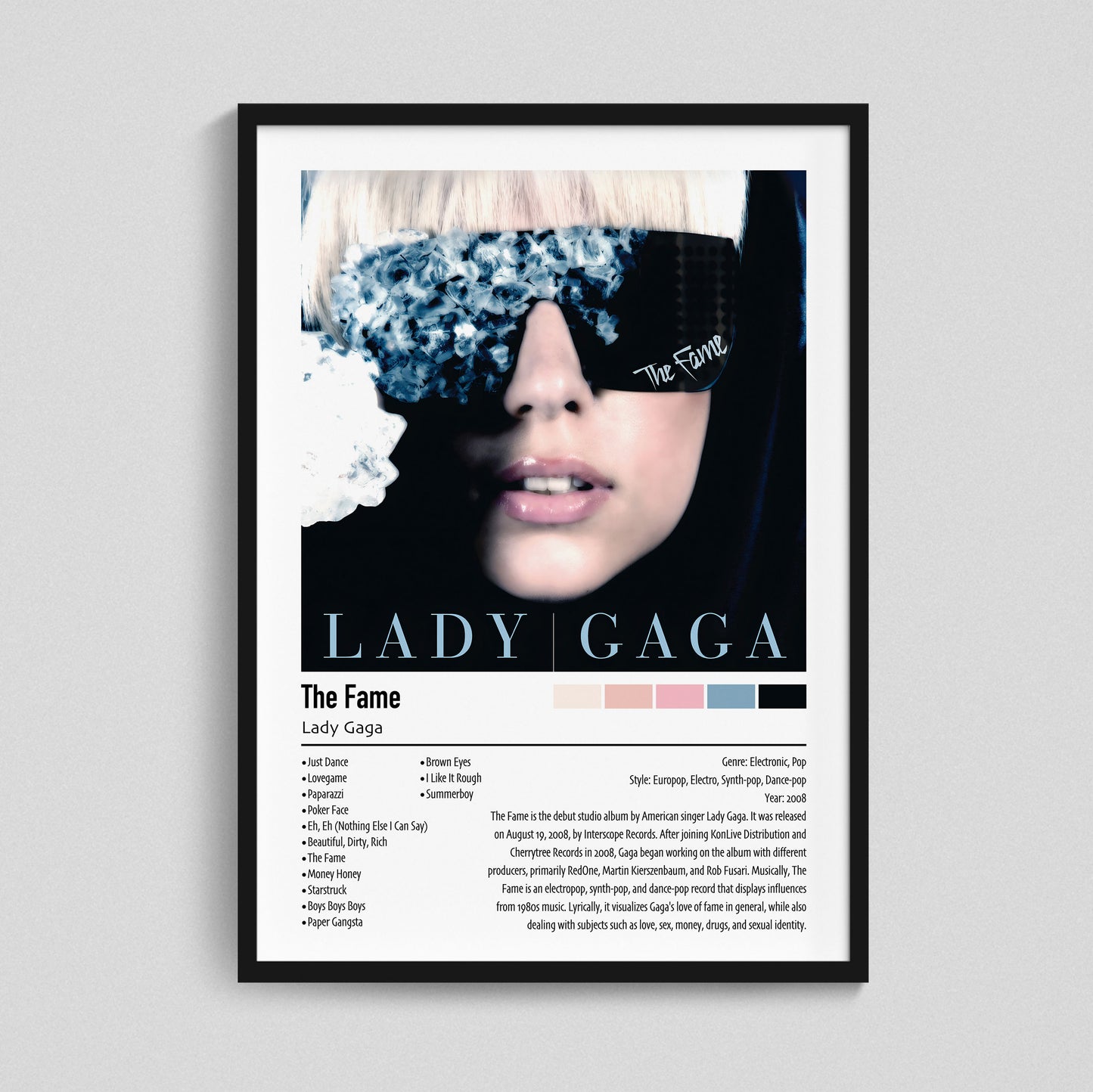 Lady Gaga | The Fame | Custom Album Cover Poster Print