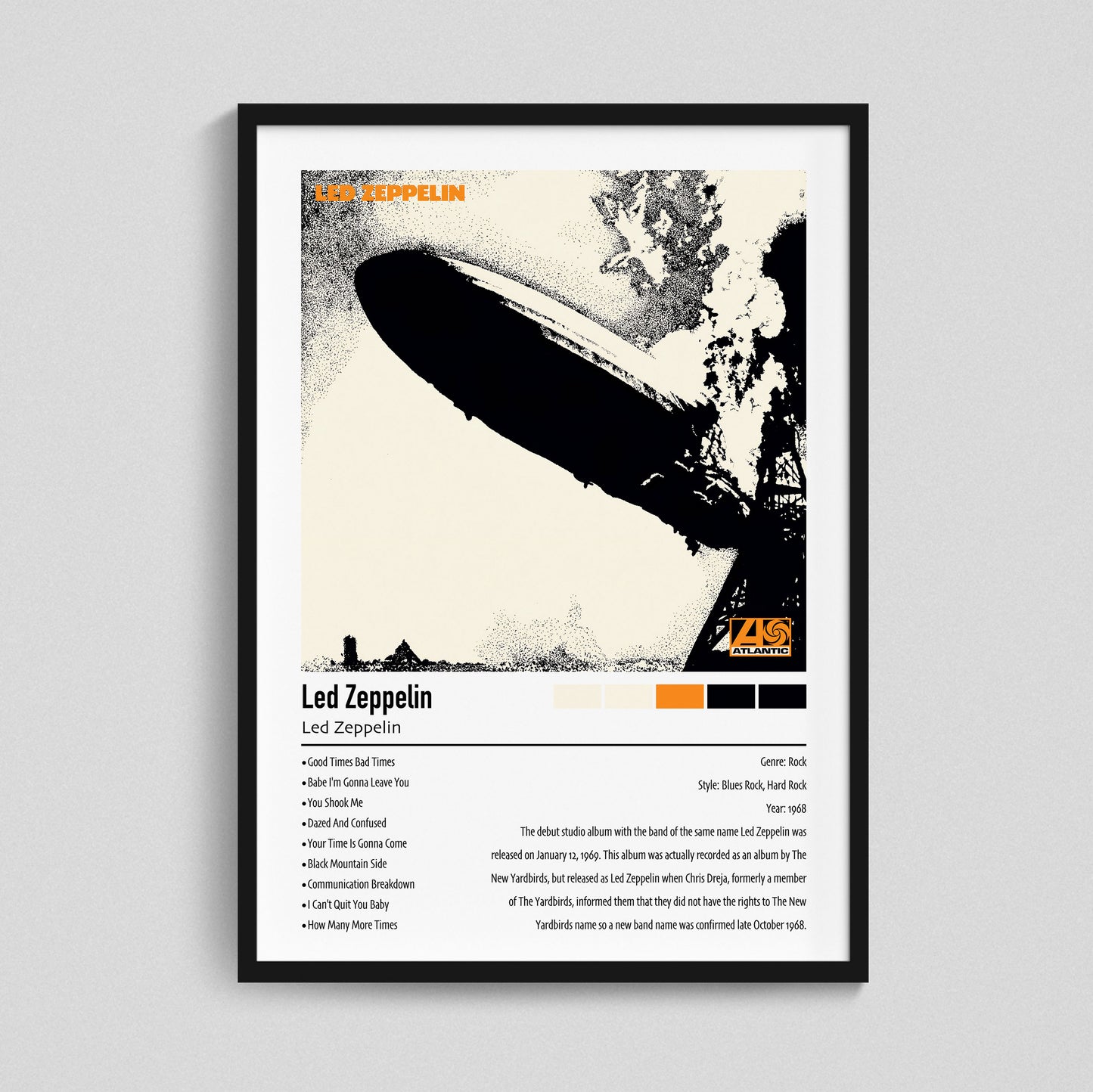 Led Zeppelin | Led Zeppelin | Custom Album Cover Poster Print