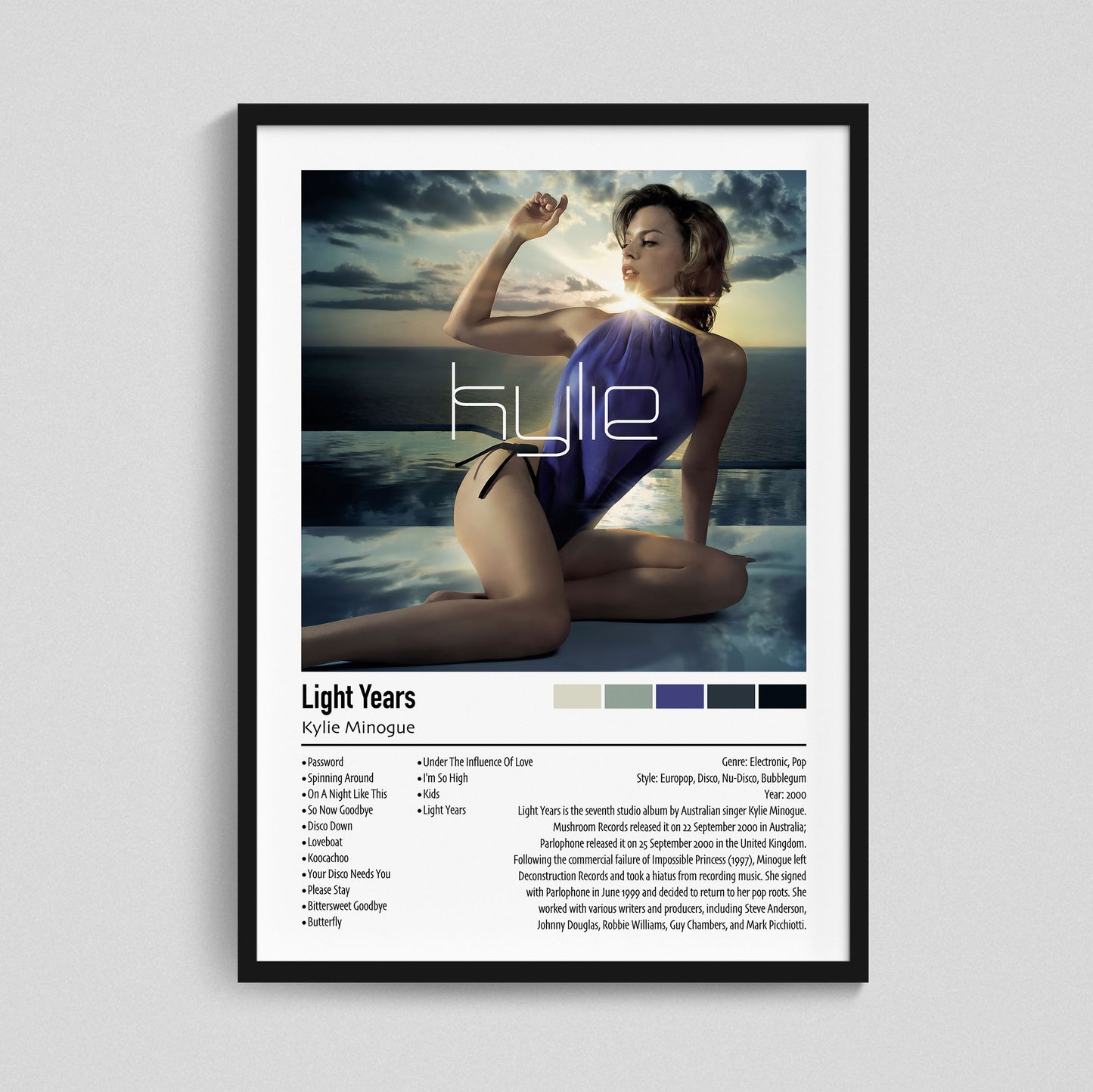 Kylie Minogue | Light Years | Custom Album Cover Poster Print