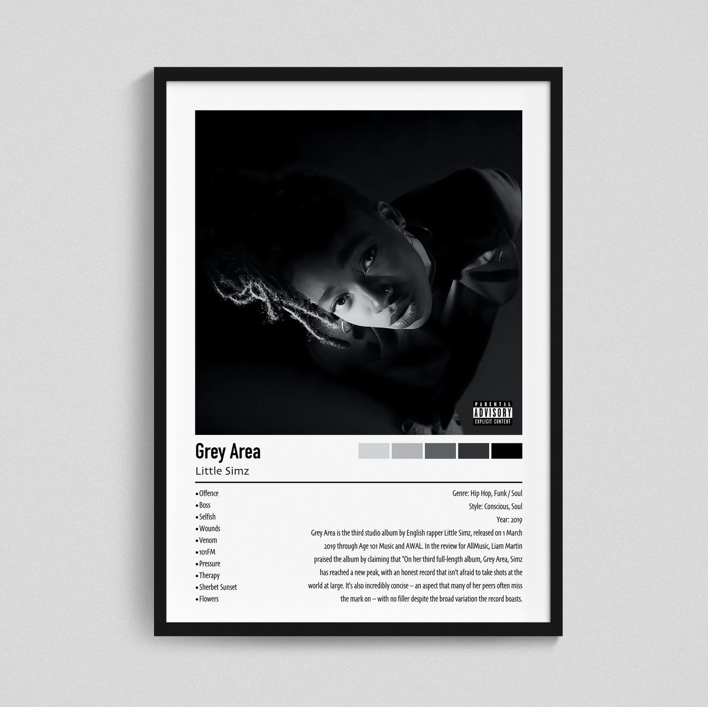 Little Simz | Grey Area | Custom Album Cover Poster Print
