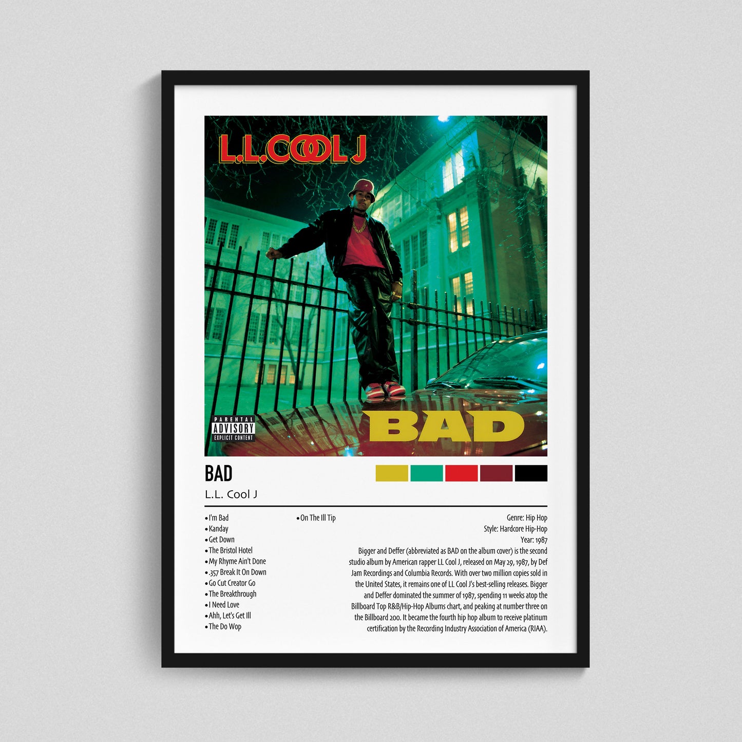 L.L. Cool J | BAD | Custom Album Cover Poster Print