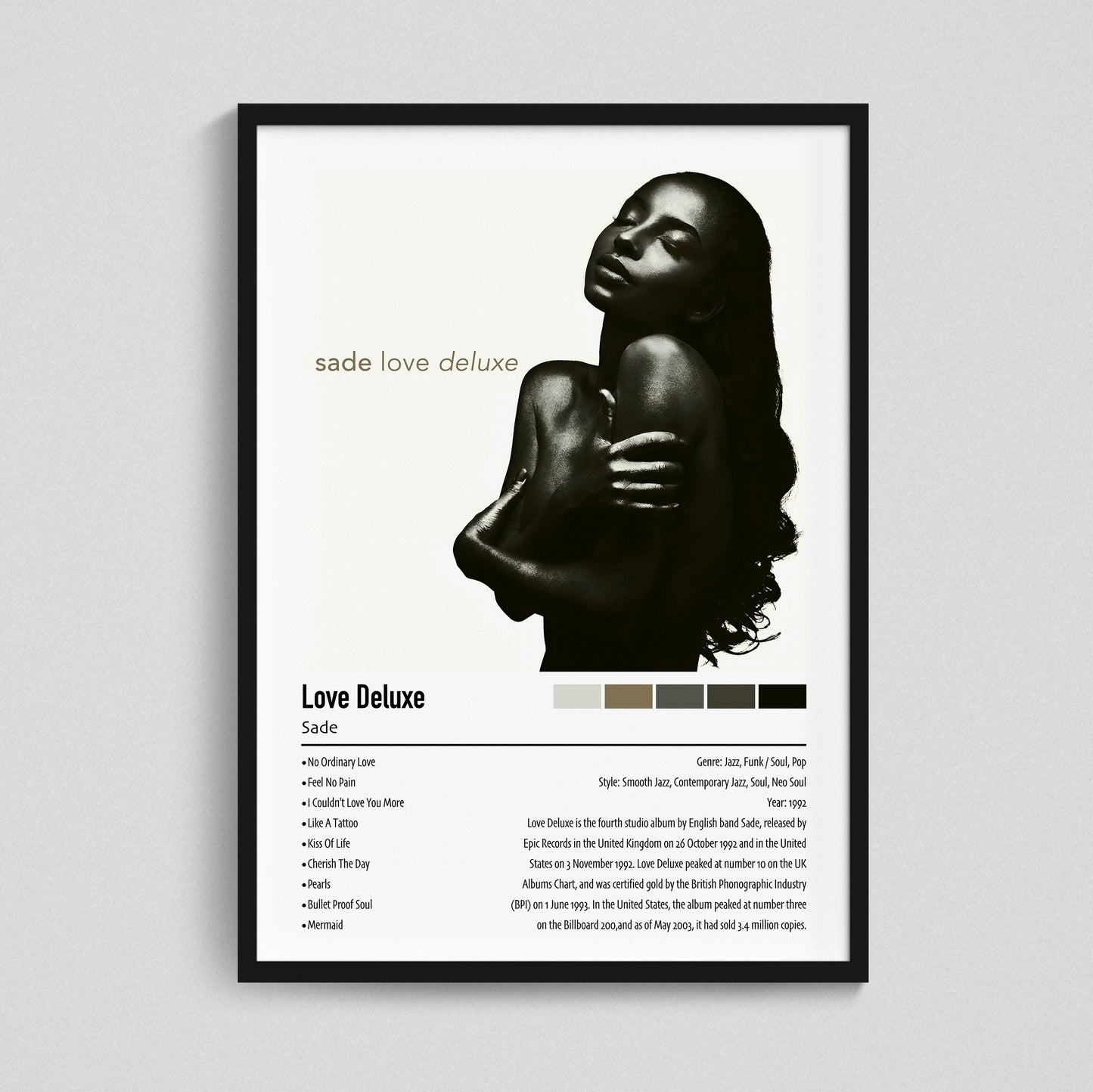 Sade | Love Deluxe | Custom Album Cover Poster Print