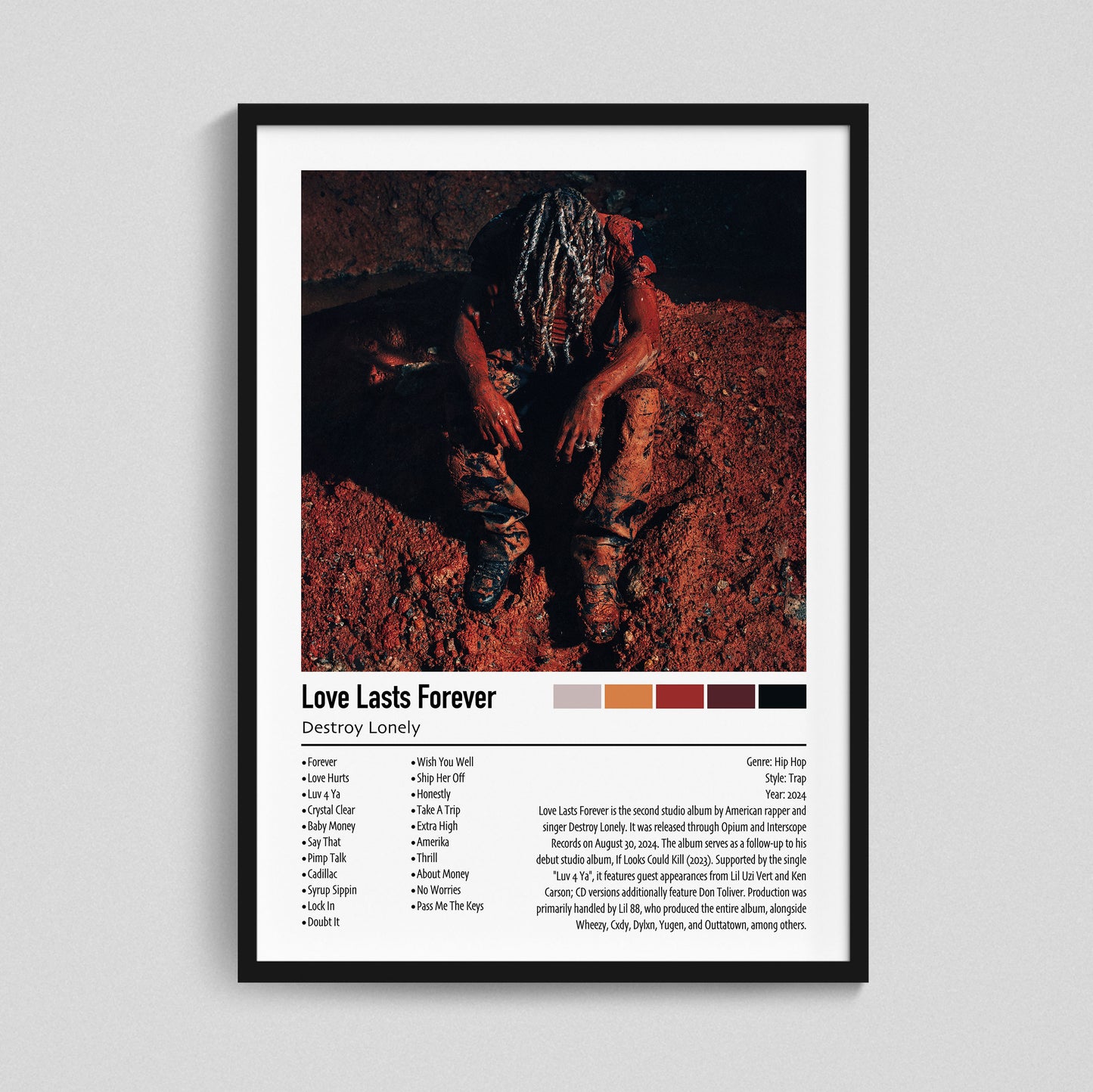 Destroy Lonely | Love Lasts Forever | Custom Album Cover Poster Print