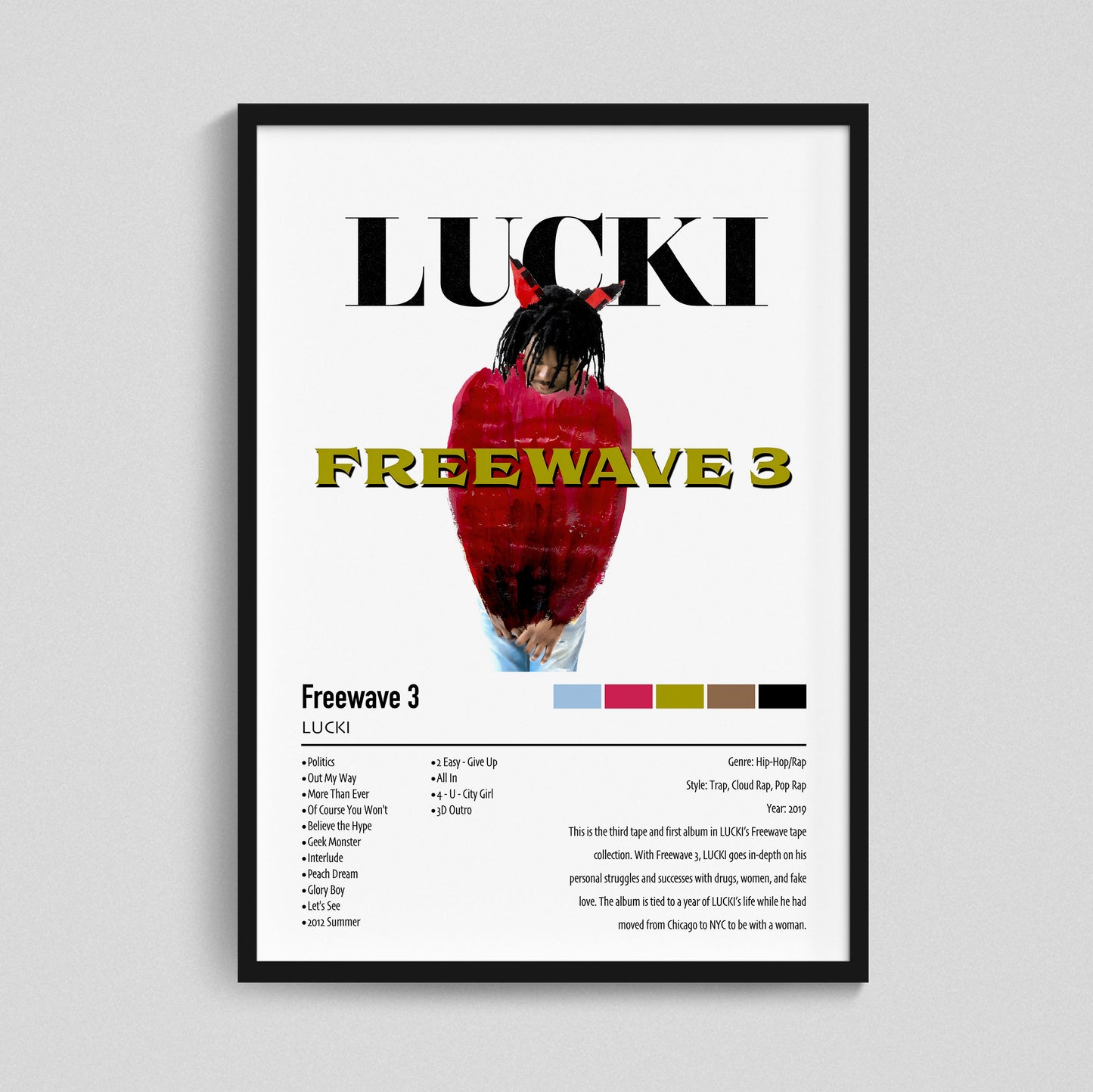 LUCKI | Freewave 3 | Custom Album Cover Poster Print