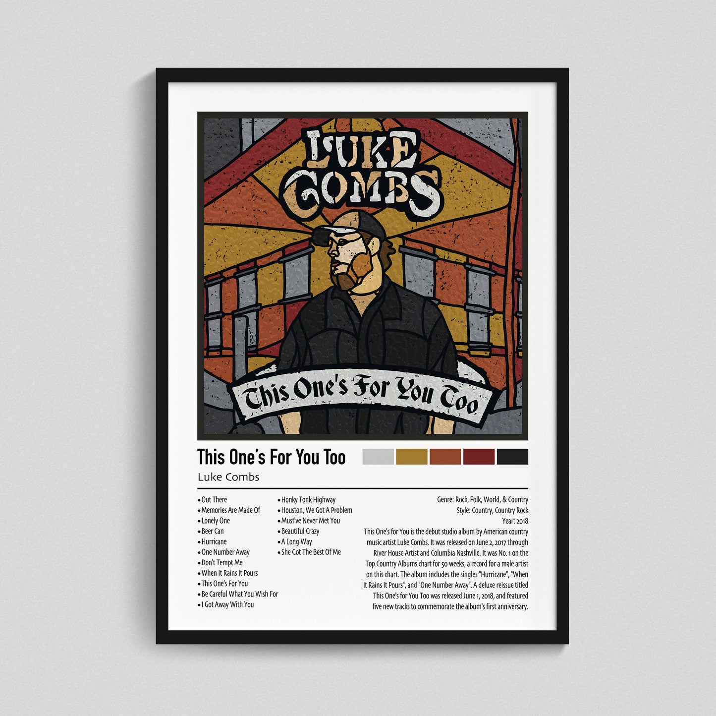Luke Combs | This One's For You Too | Custom Album Cover Poster Print