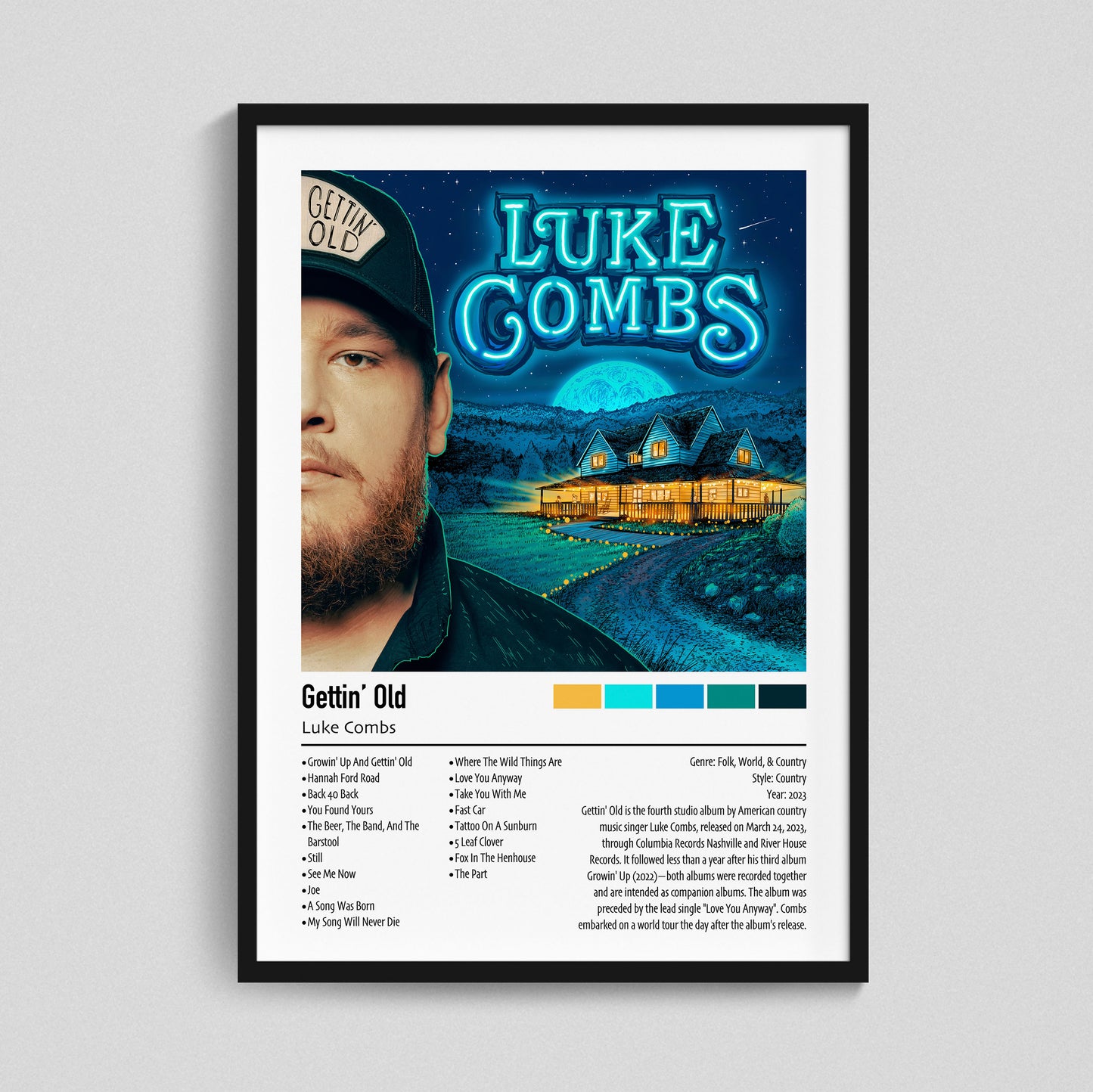 Luke Combs | Gettin' Old | Custom Album Cover Poster Print