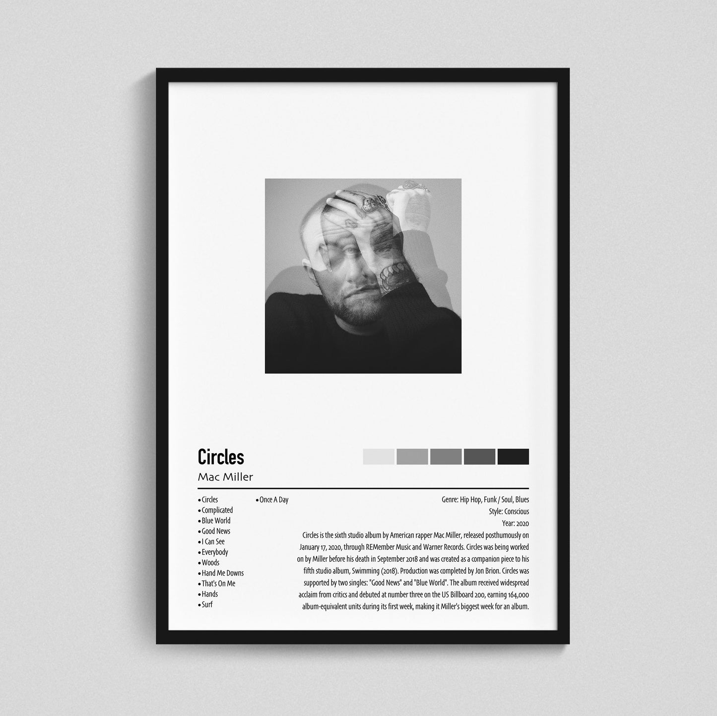 Mac Miller | Circles | Custom Album Cover Poster Print
