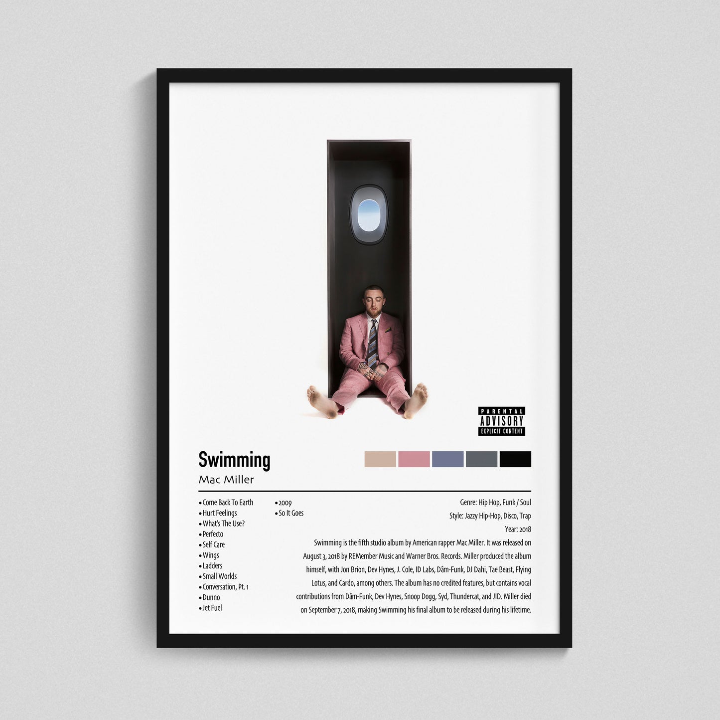 Mac Miller | Swimming | Custom Album Cover Poster Print