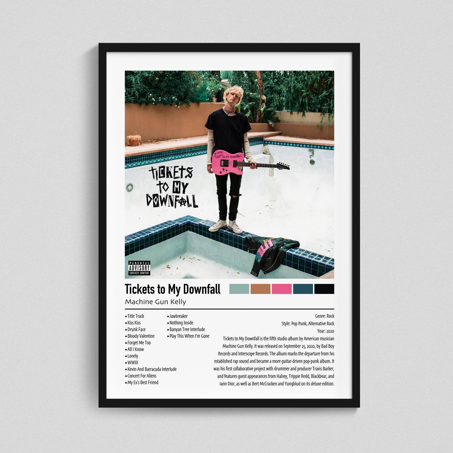 Machine Gun Kelly | Tickets to My Downfall | Custom Album Cover Poster Print