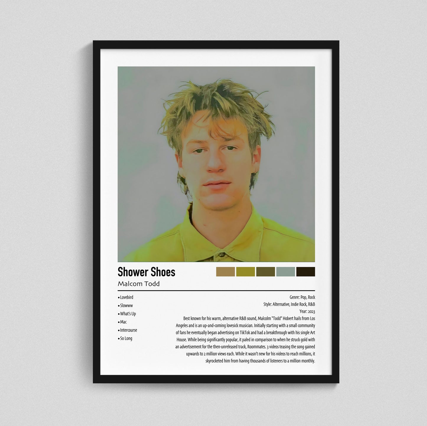 Malcom Todd | Shower Shoes | Custom Album Cover Poster Print