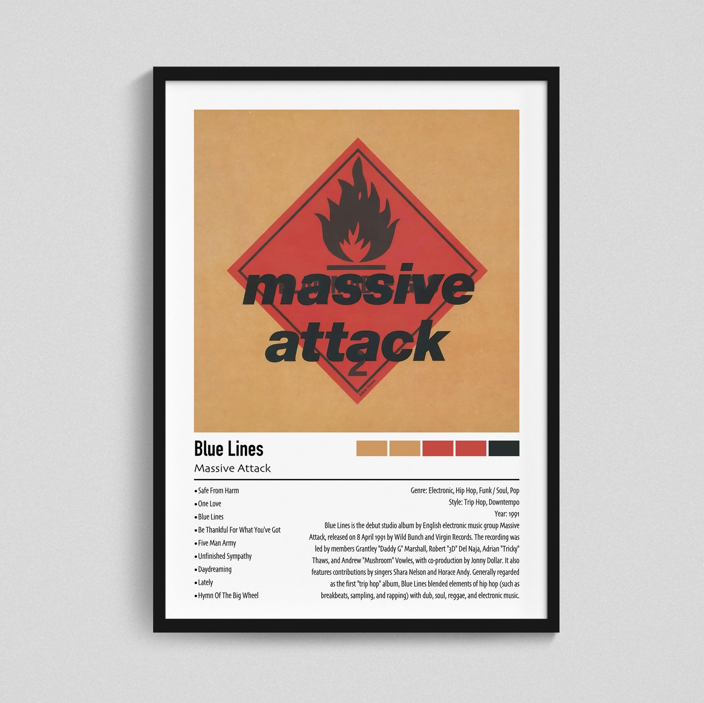 Massive Attack | Blue Lines | Custom Album Cover Poster Print
