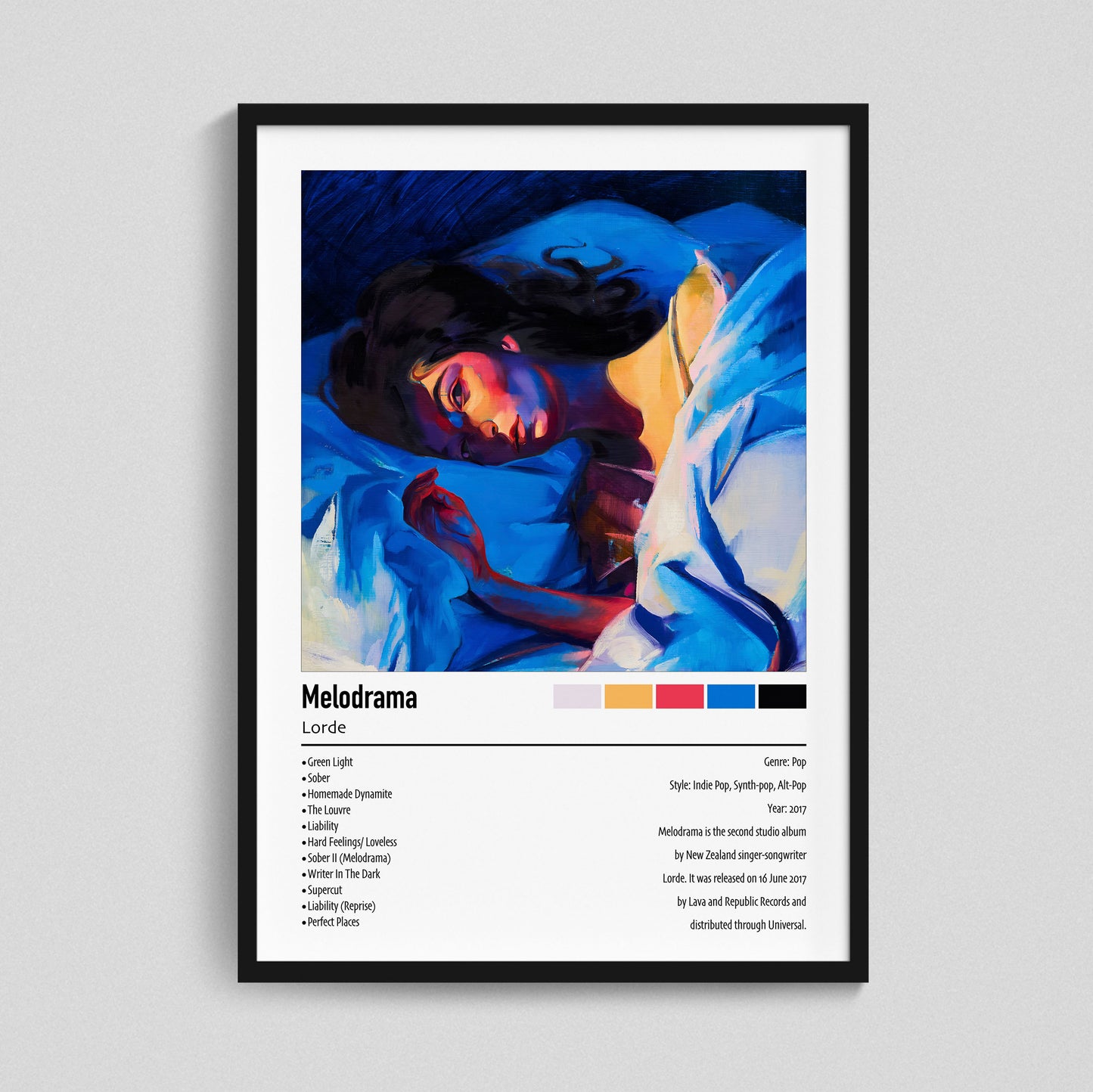 Lorde | Melodrama | Custom Album Cover Poster Print