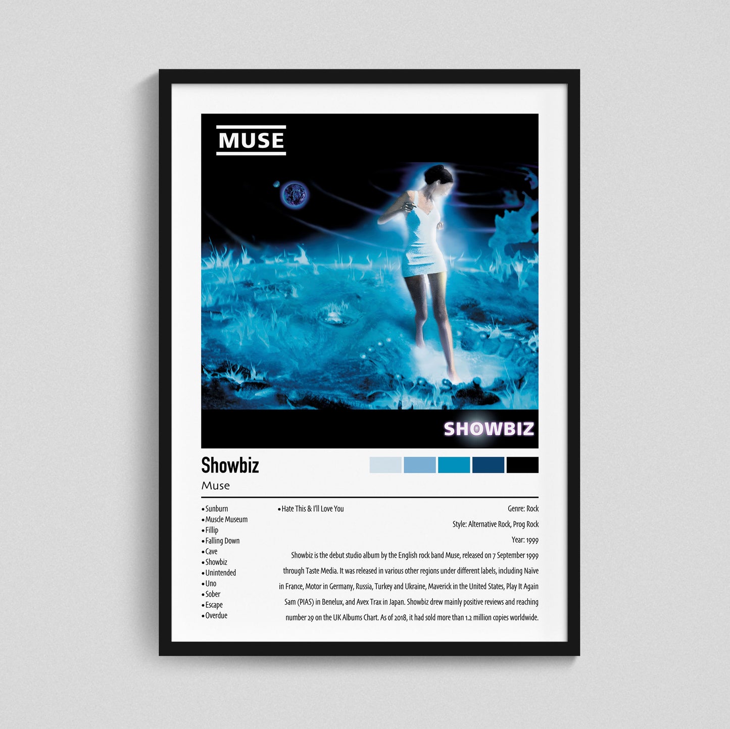 Muse | Showbiz | Custom Album Cover Poster Print