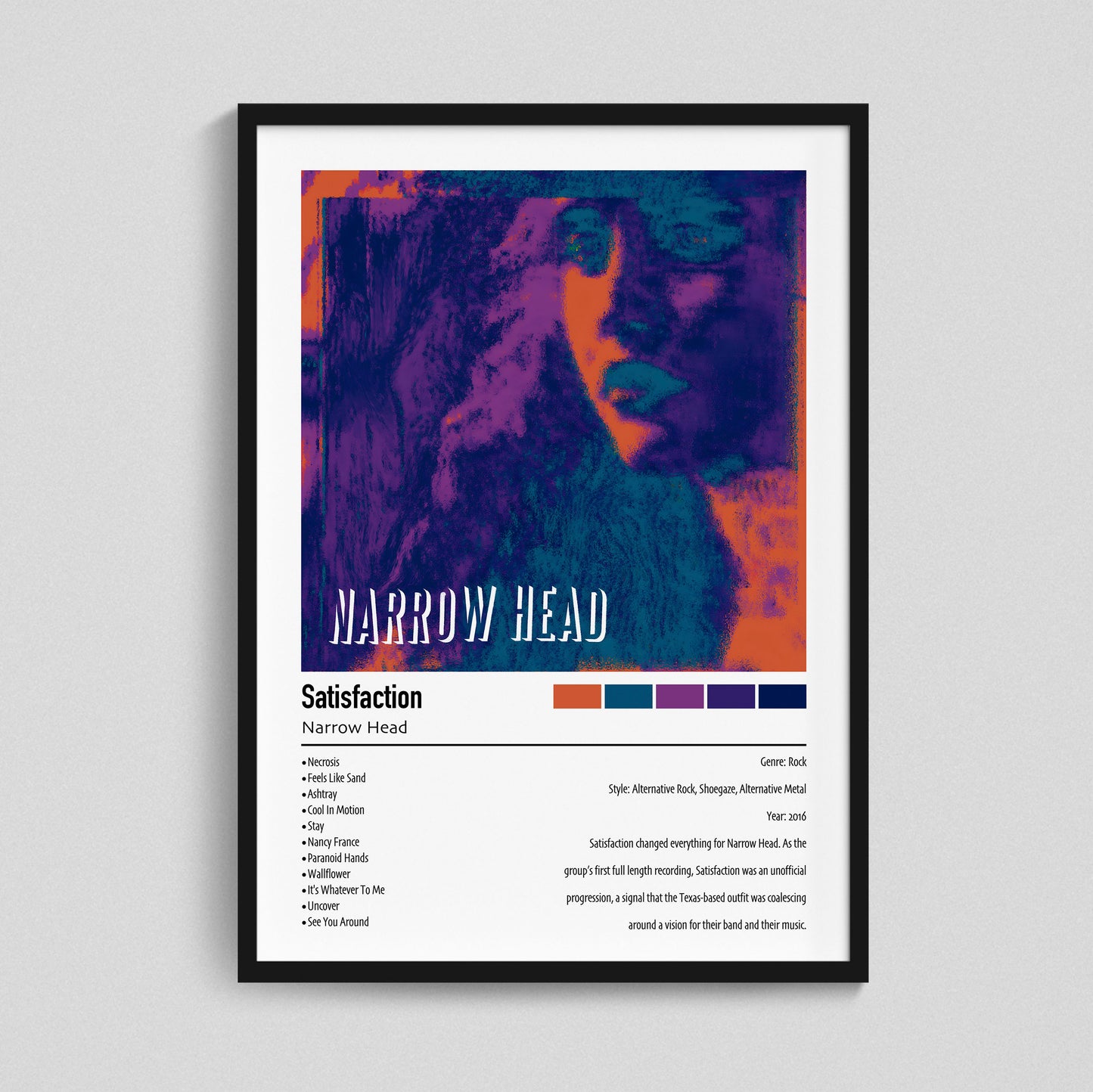 Narrow Head | Satisfaction | Custom Album Cover Poster Print