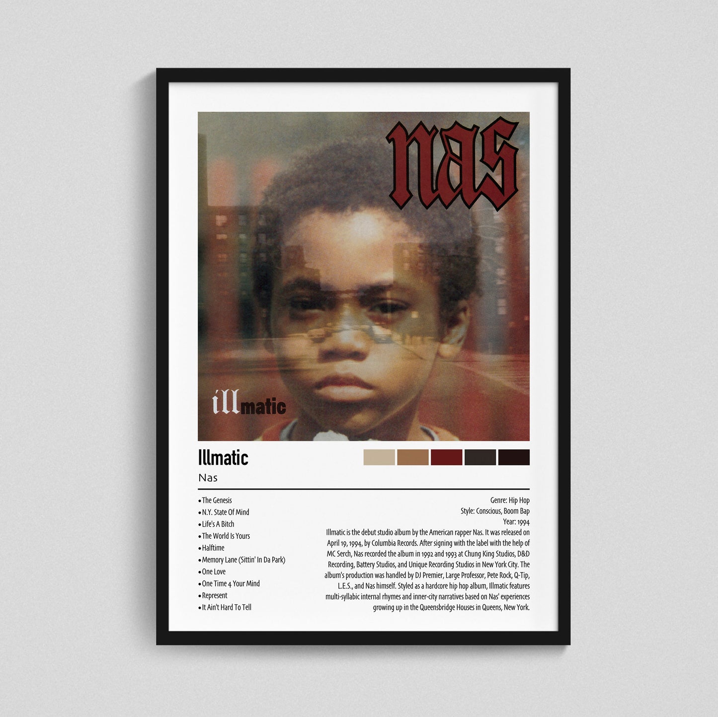 Nas | Illmatic | Custom Album Cover Poster Print