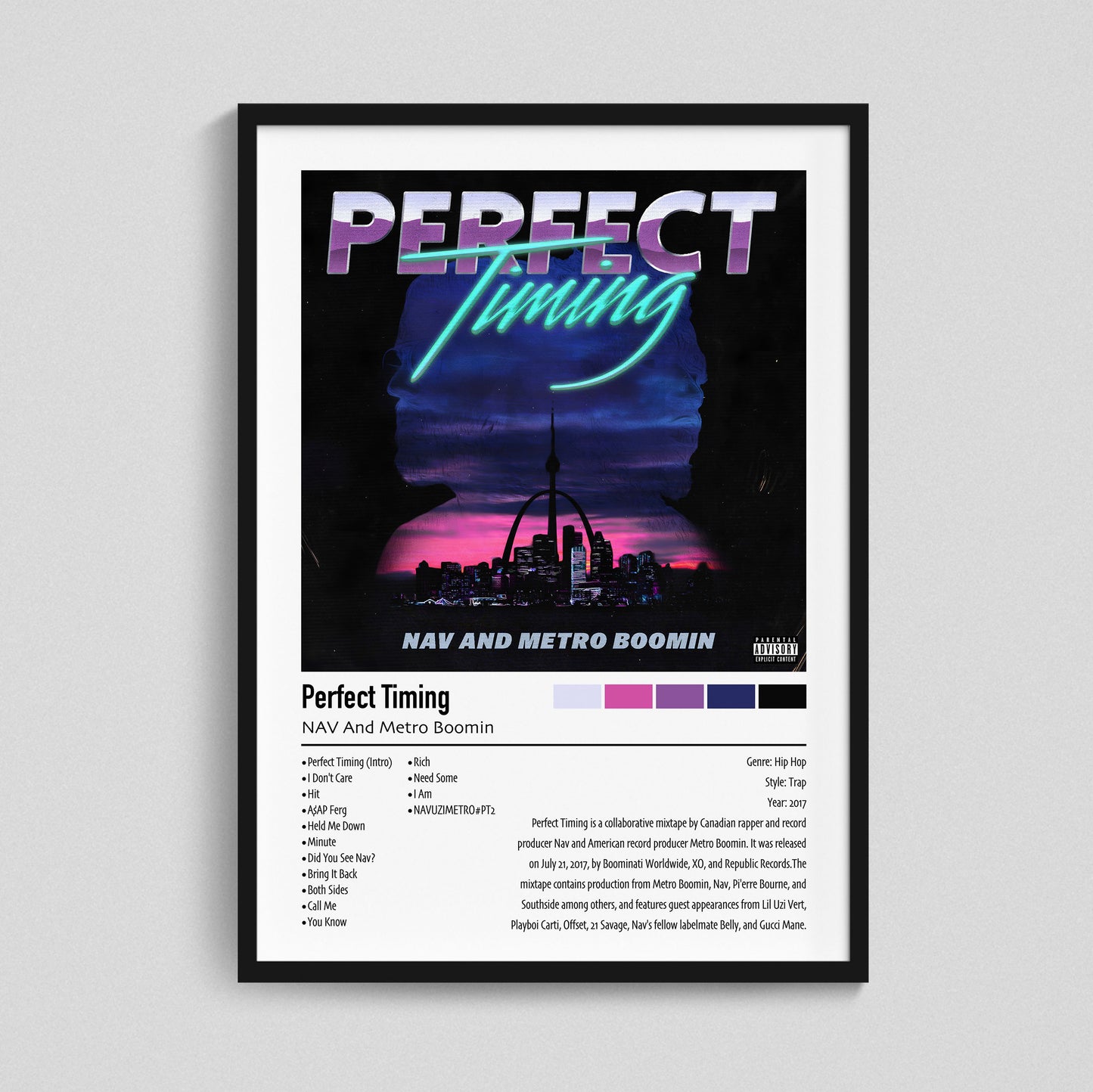 NAV And Metro Boomin | Perfect Timing | Custom Album Cover Poster Print