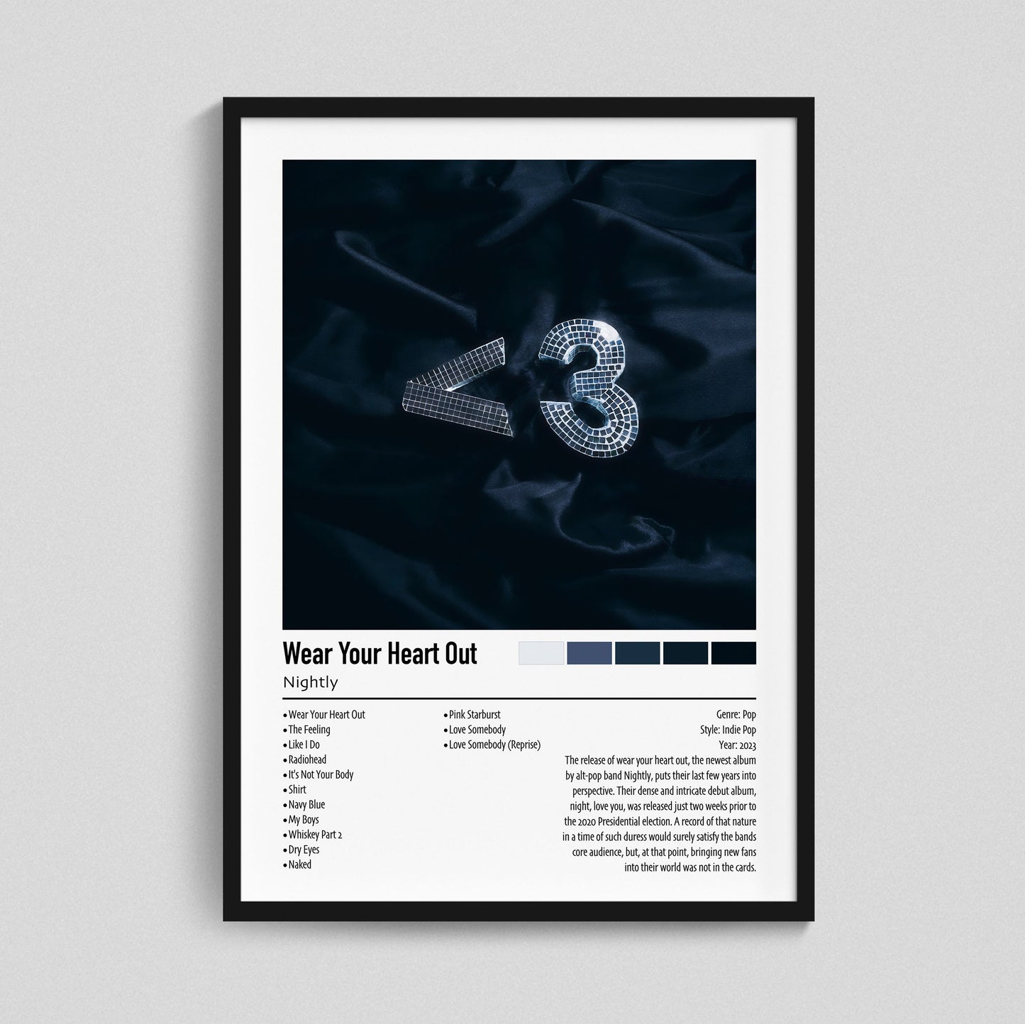 Nightly | Wear Your Heart Out | Custom Album Cover Poster Print