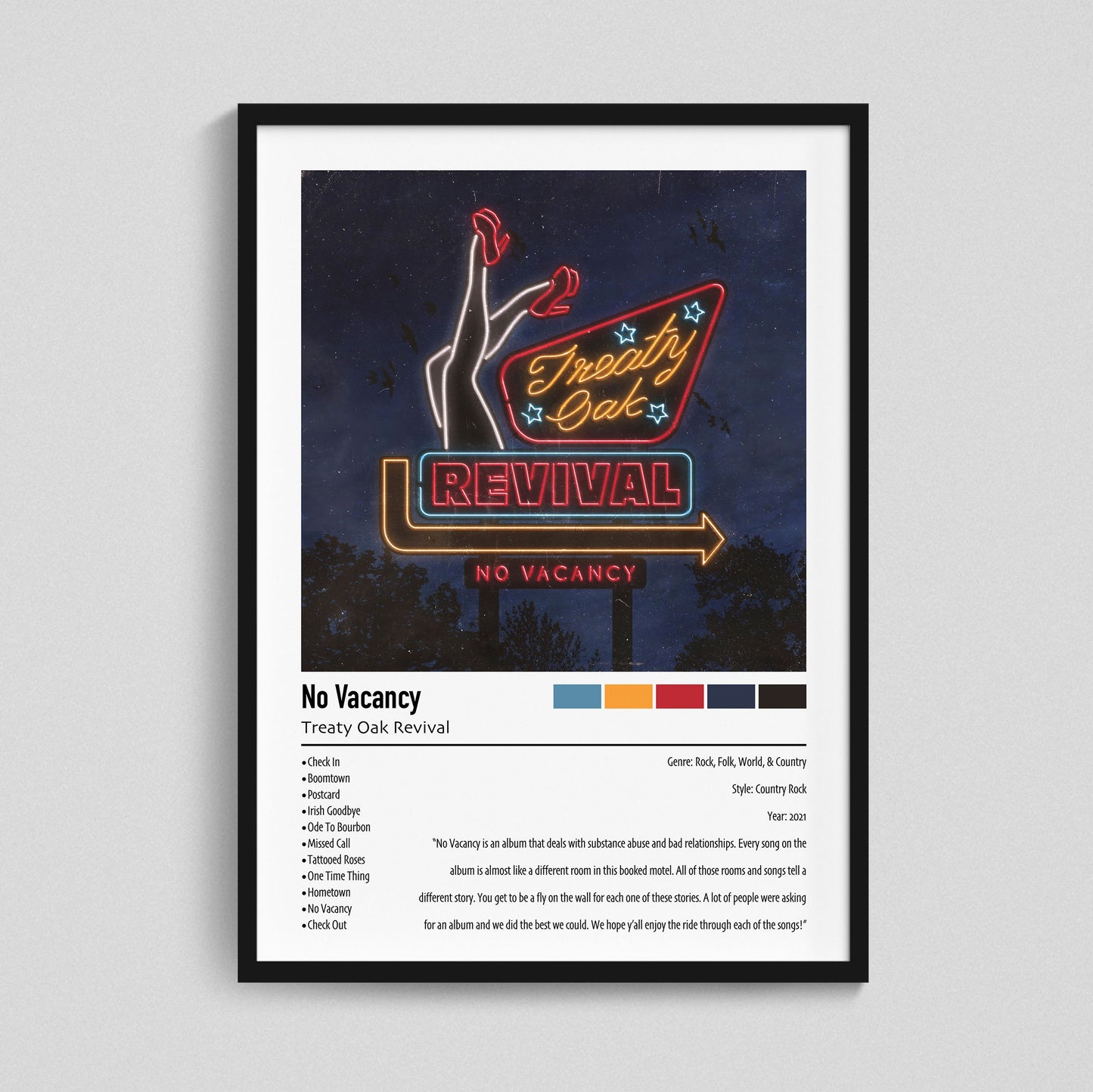 Treaty Oak Revival | No Vacancy | Custom Album Cover Poster Print