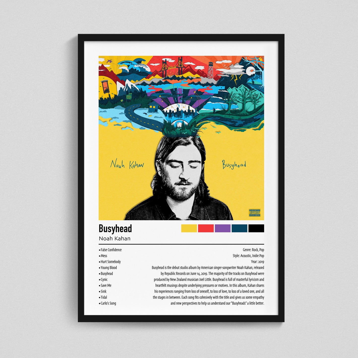 Noah Kahan | Busyhead | Custom Album Cover Poster Print