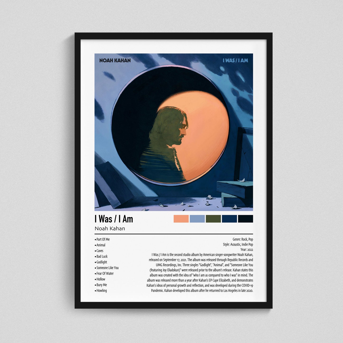 Noah Kahan | I Was / I Am | Custom Album Cover Poster Print