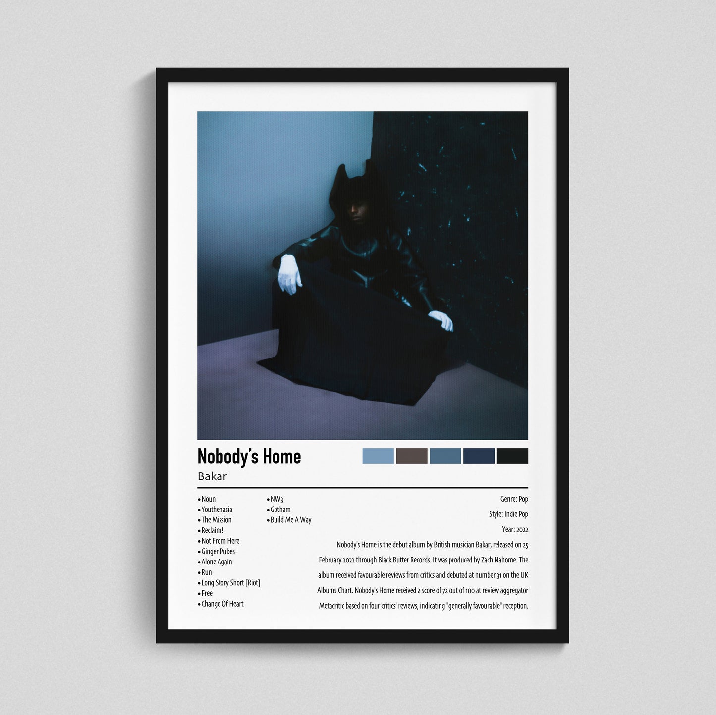 Bakar | Nobody's Home | Custom Album Cover Poster Print