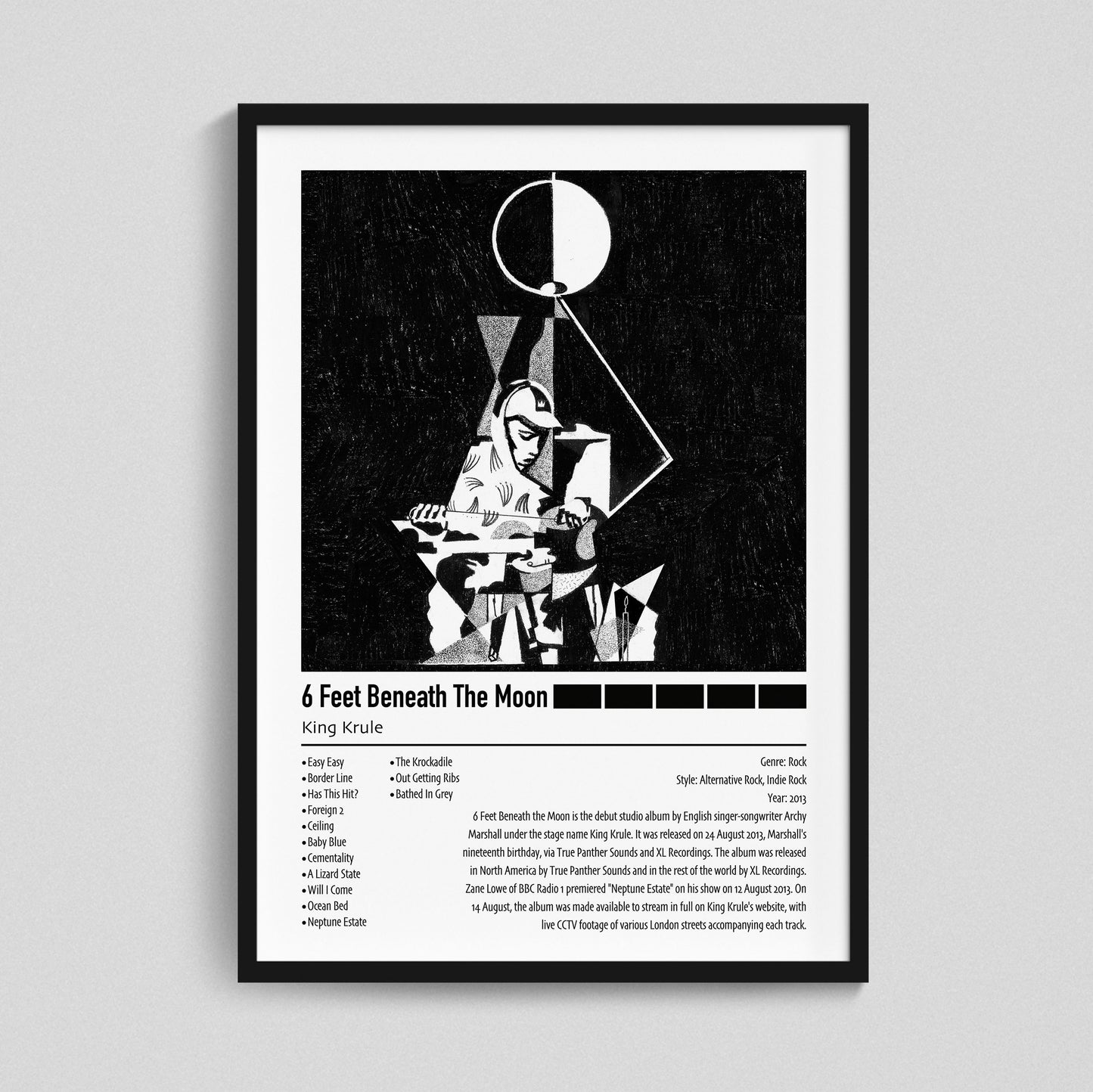 King Krule | 6 Feet Beneath The Moon | Custom Album Cover Poster Print