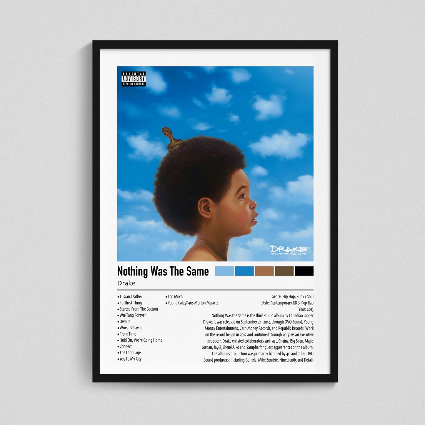 Drake | Nothing Was The Same | Custom Album Cover Poster Print