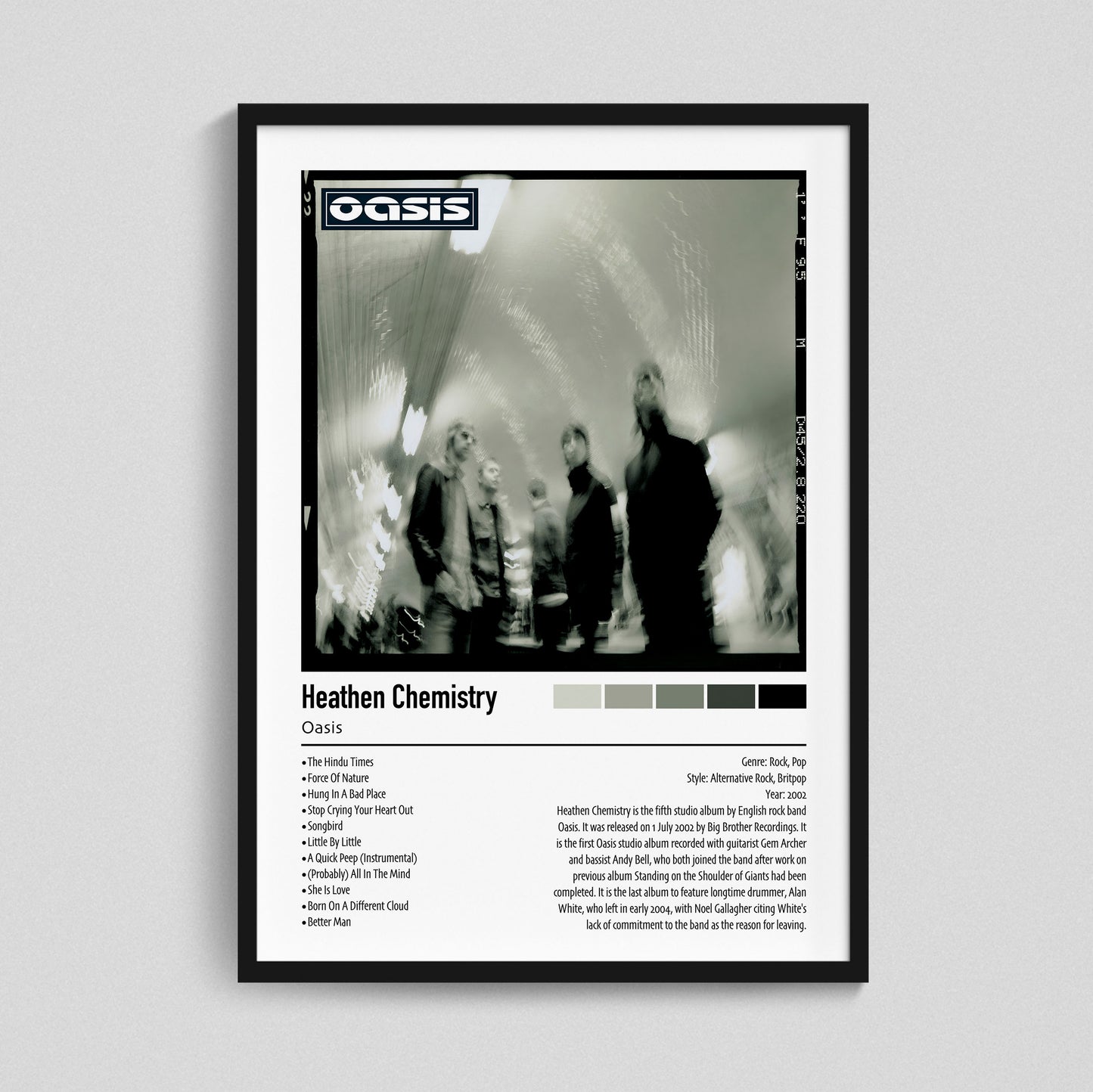 Oasis | Heathen Chemistry | Custom Album Cover Poster Print
