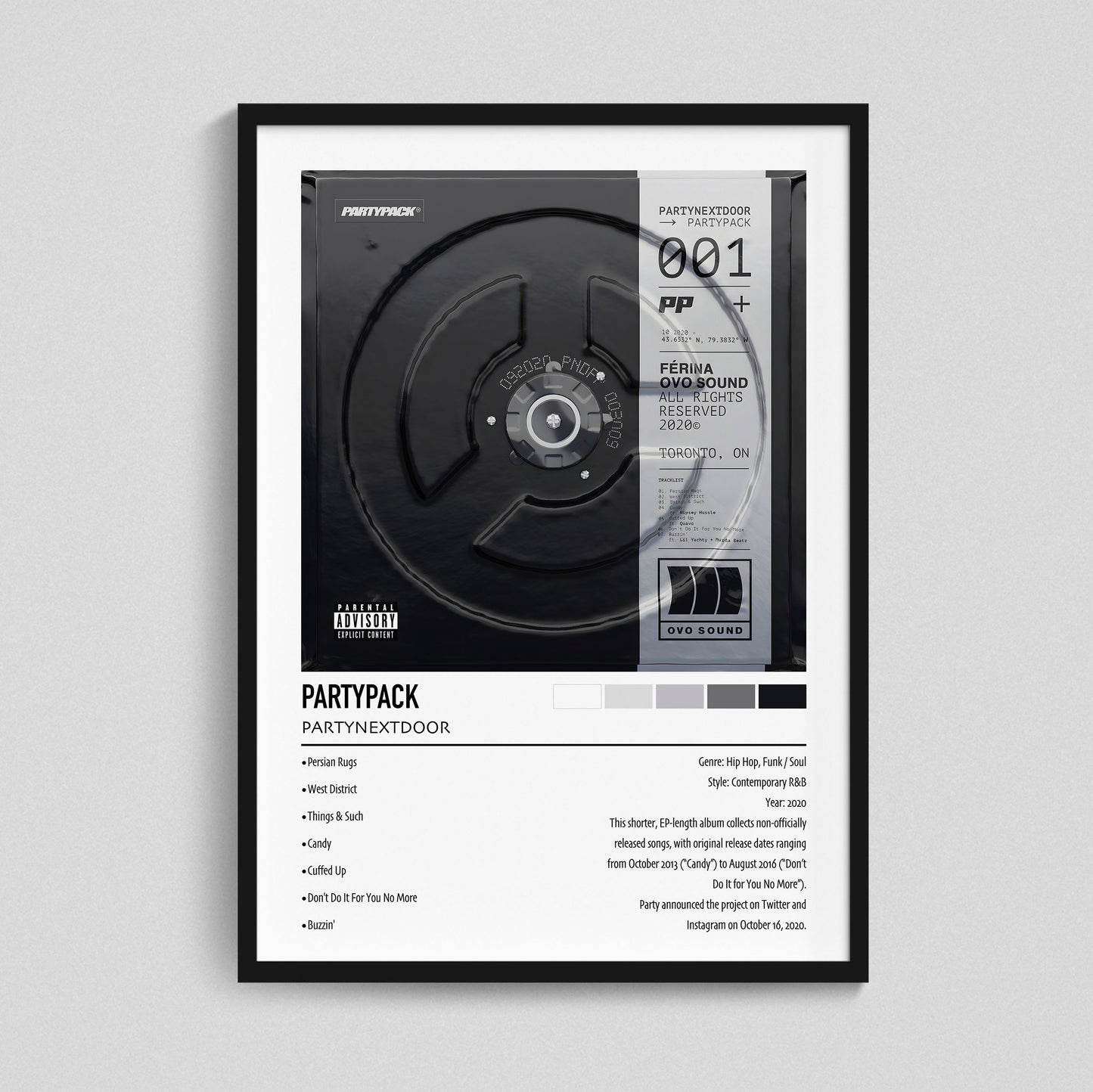 PARTYNEXTDOOR | PARTYPACK | Custom Album Cover Poster Print