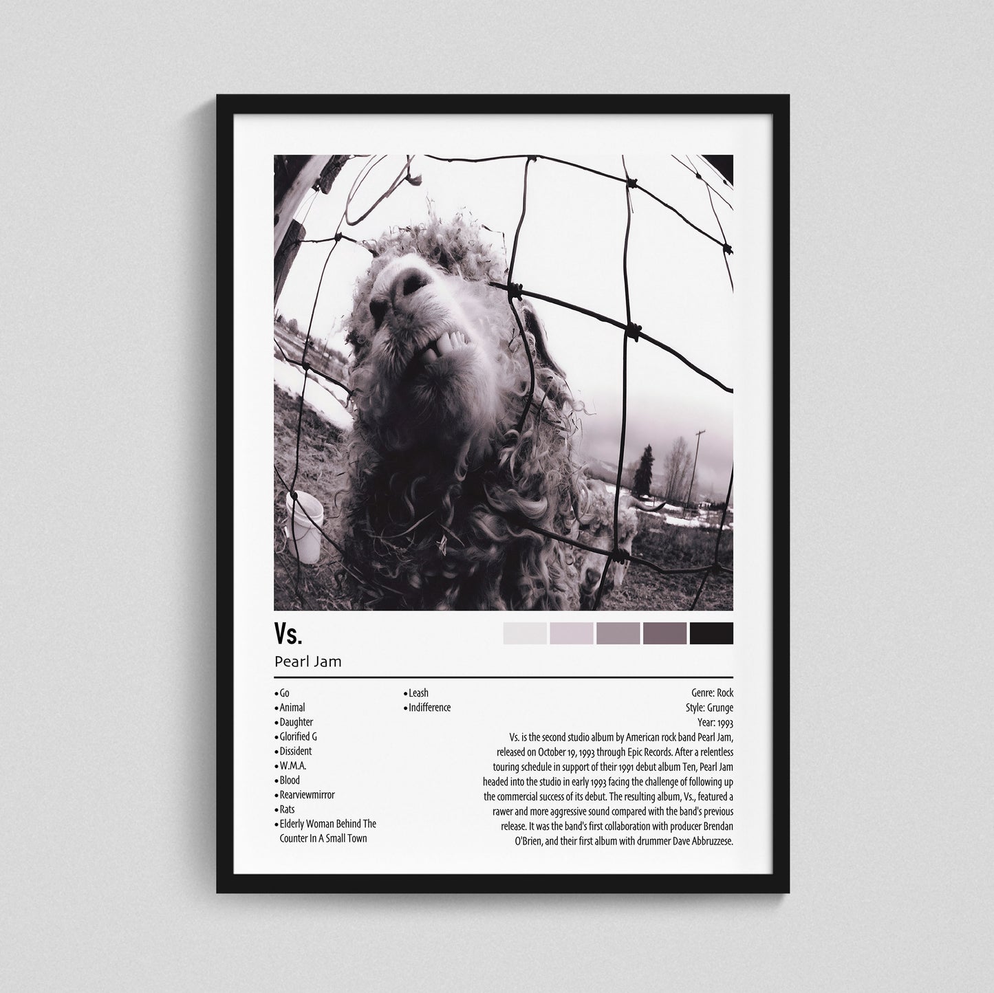 Pearl Jam | Vs. | Custom Album Cover Poster Print