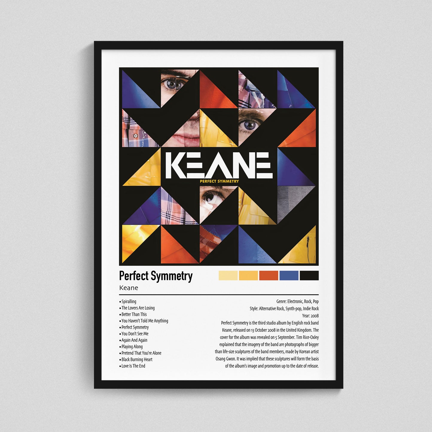 Keane | Perfect Symmetry | Custom Album Cover Poster Print