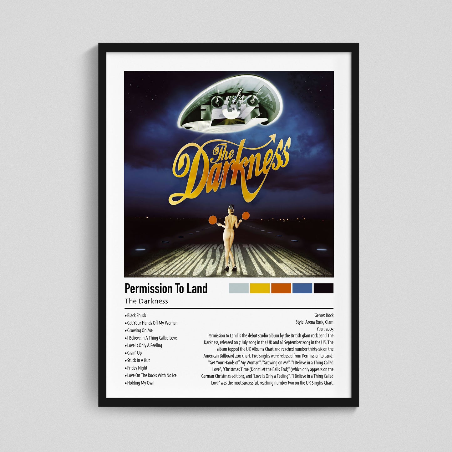 The Darkness | Permission To Land | Custom Album Cover Poster Print