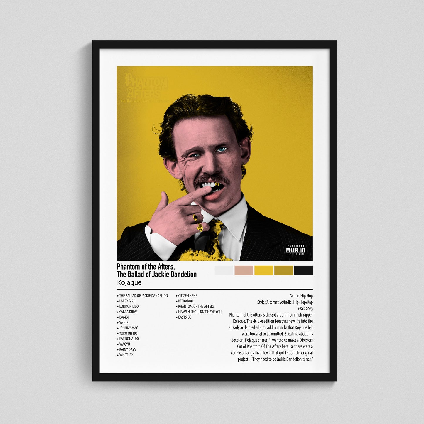 Kojaque | Phantom of the Afters. The Ballad of Jackie Dandelion | Custom Album Cover Poster Print