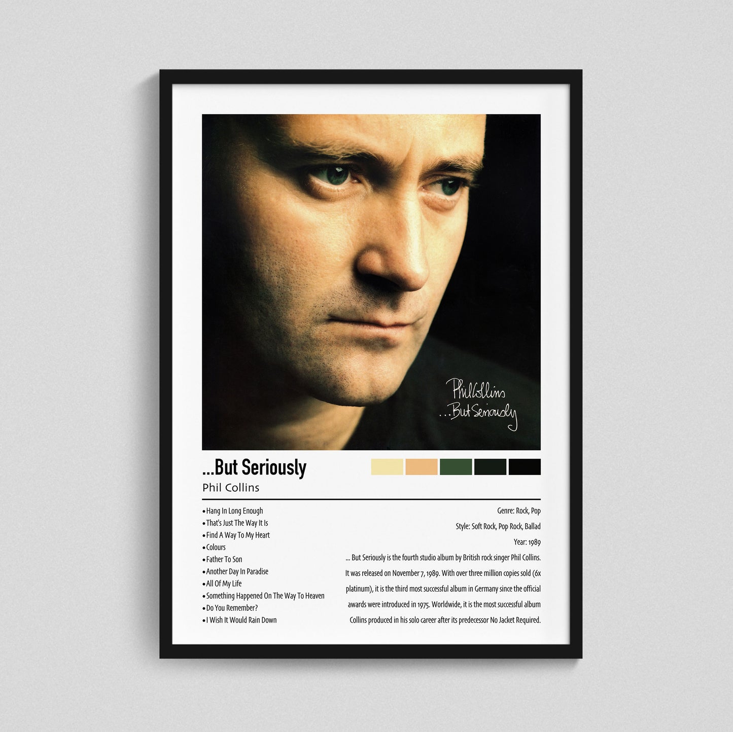Phil Collins | ...But Seriously | Custom Album Cover Poster Print