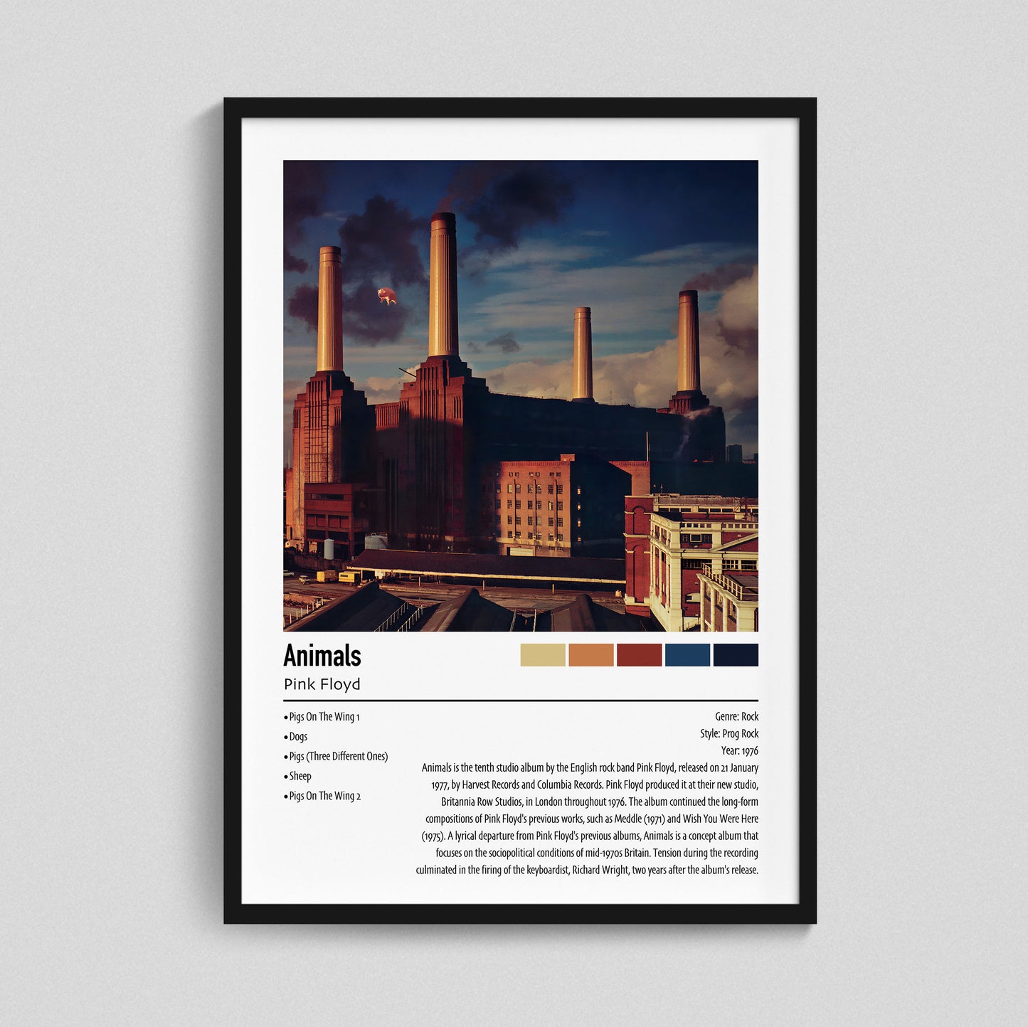 Pink Floyd | Animals | Custom Album Cover Poster Print