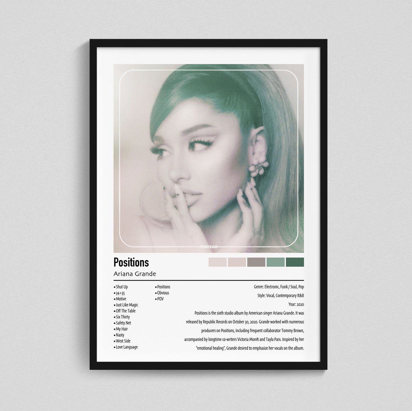 Ariana Grande | Positions | Custom Album Cover Poster Print