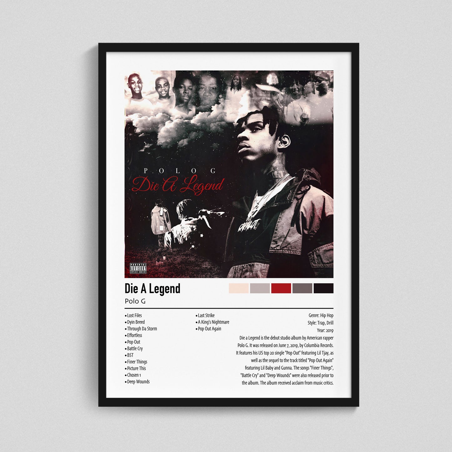 Polo G | Die A Legend | Custom Album Cover Poster Print